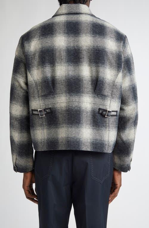 Second Layer Oracle Plaid Virgin Wool Jacket in Black for Men | Lyst