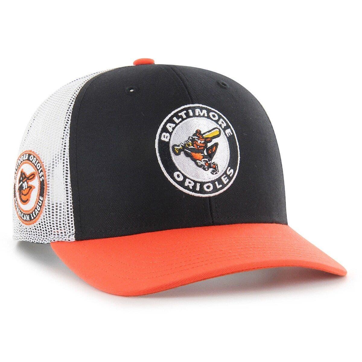 47 /orange Baltimore Orioles Sidenote Trucker Snapback Hat At Nordstrom in  Black for Men | Lyst
