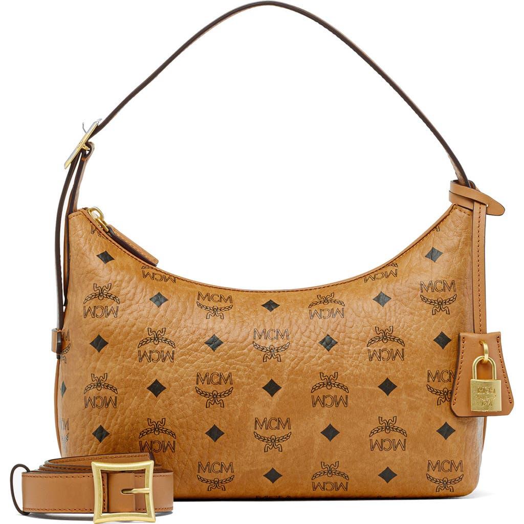 MCM Small Aren Hobo Bag in Brown Lyst