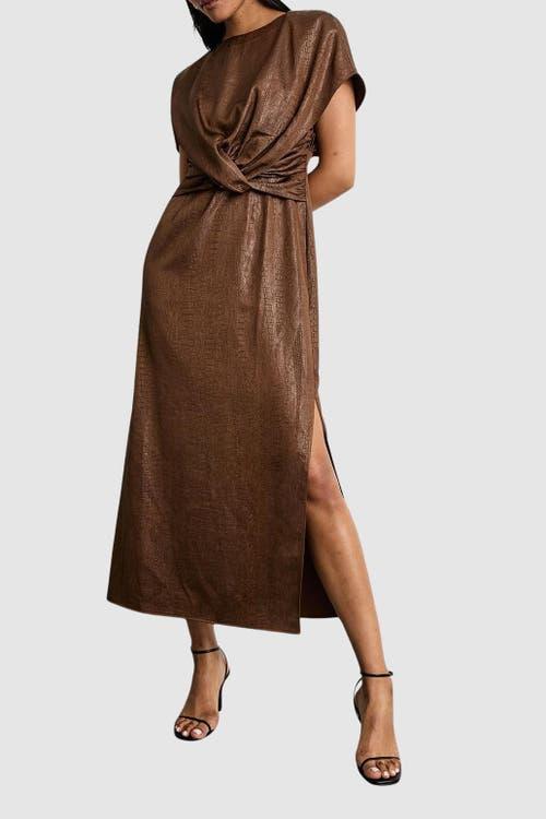 long brown leather dress BEBE DRESS