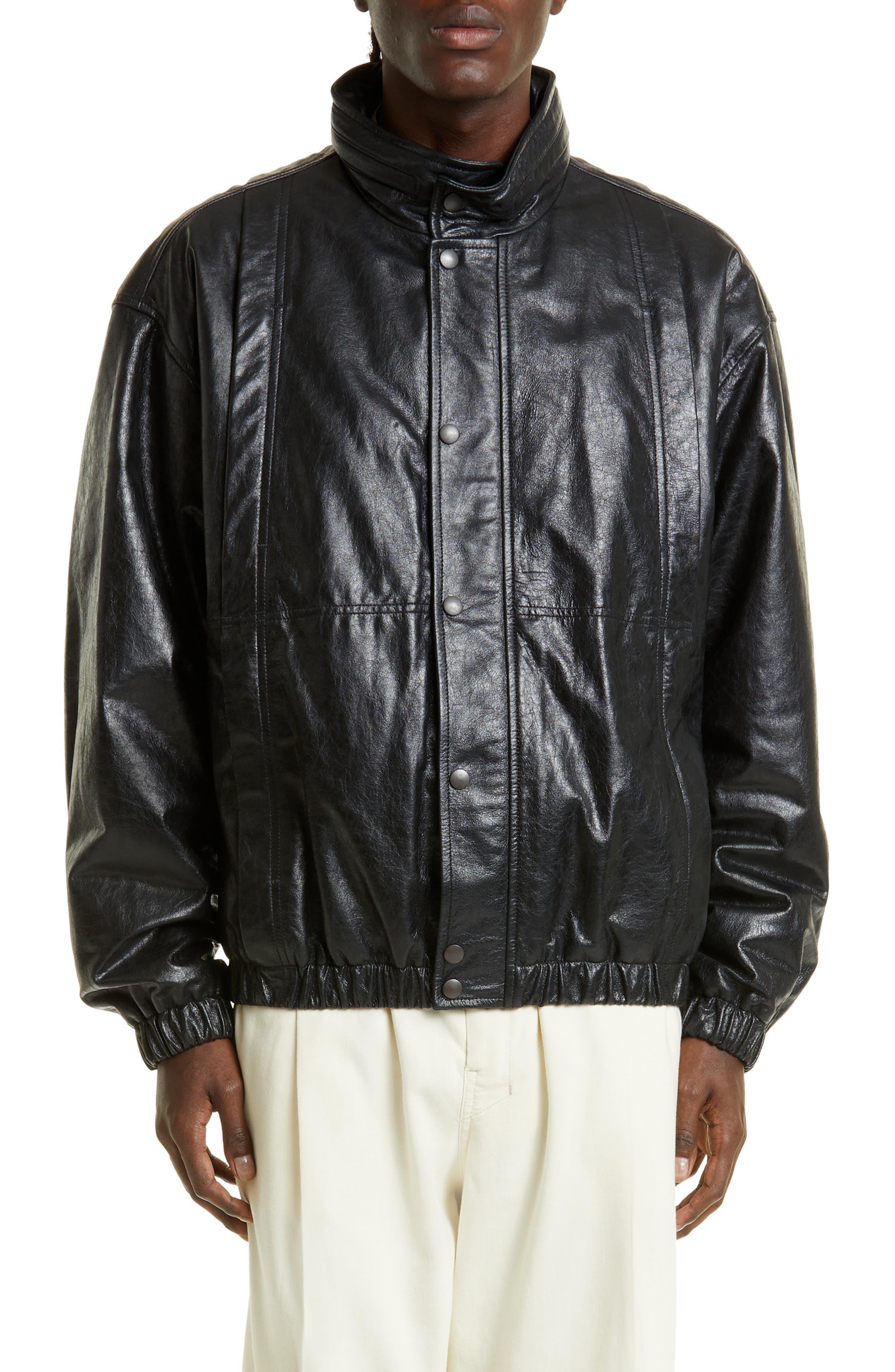 Lemaire Leather Blouson Jacket in Black for Men | Lyst