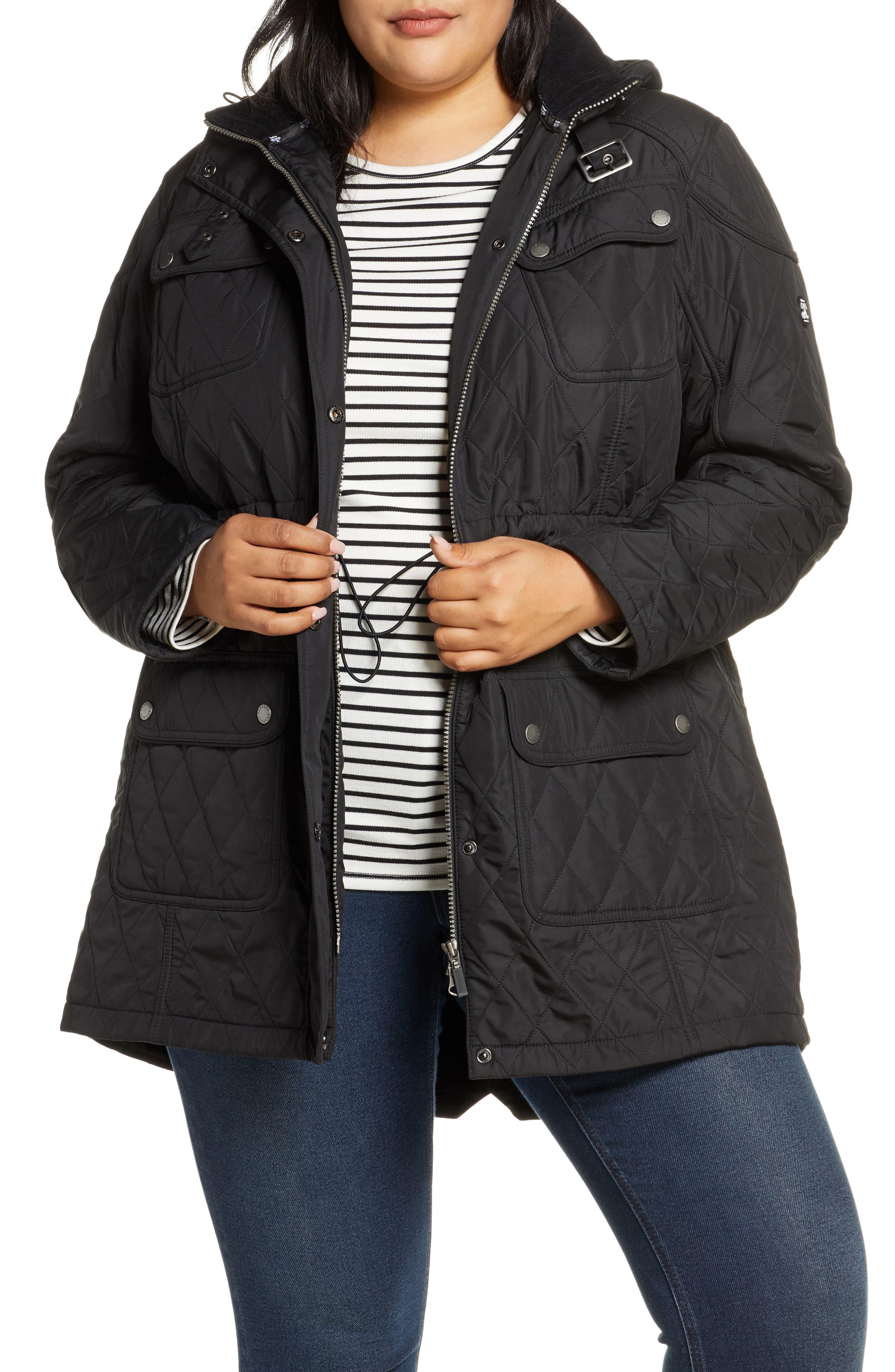 black quilted parka