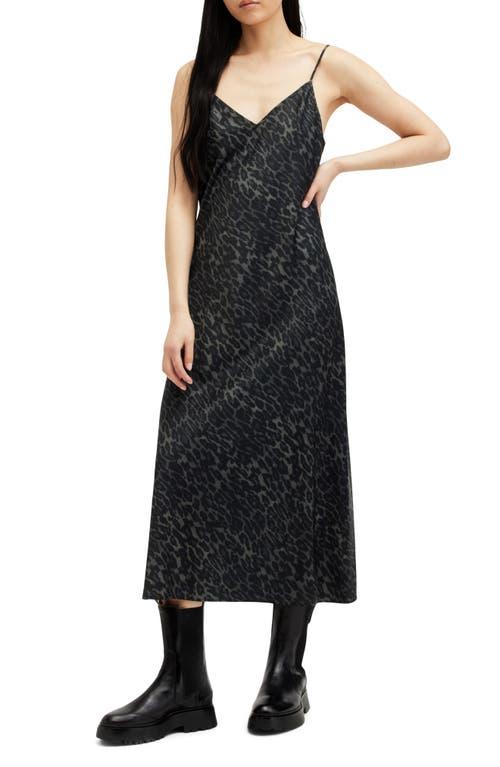 AllSaints Hera Two-Piece Crop Rib Sweater Satin Slipdress in