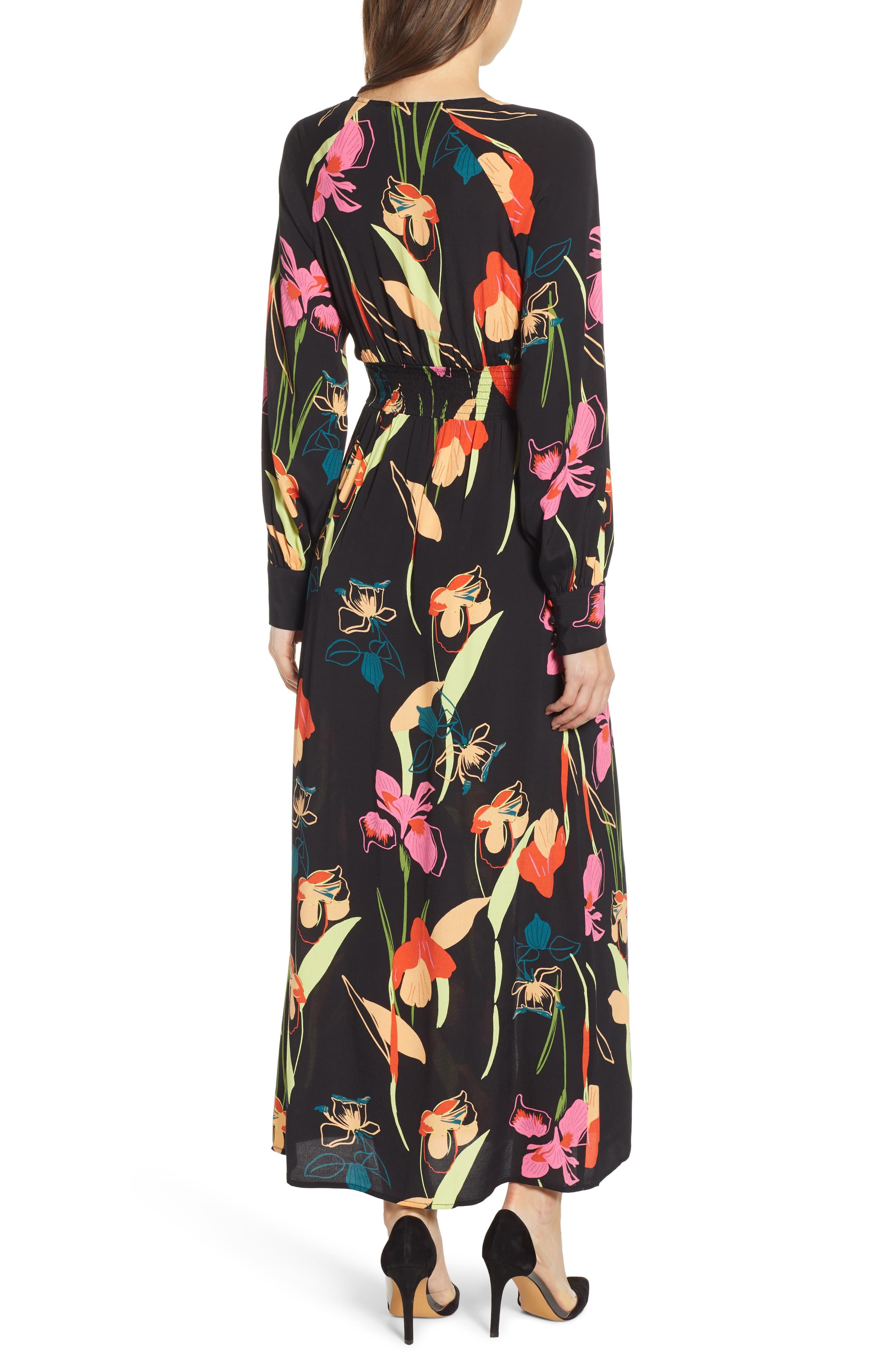 leith floral print maxi dress