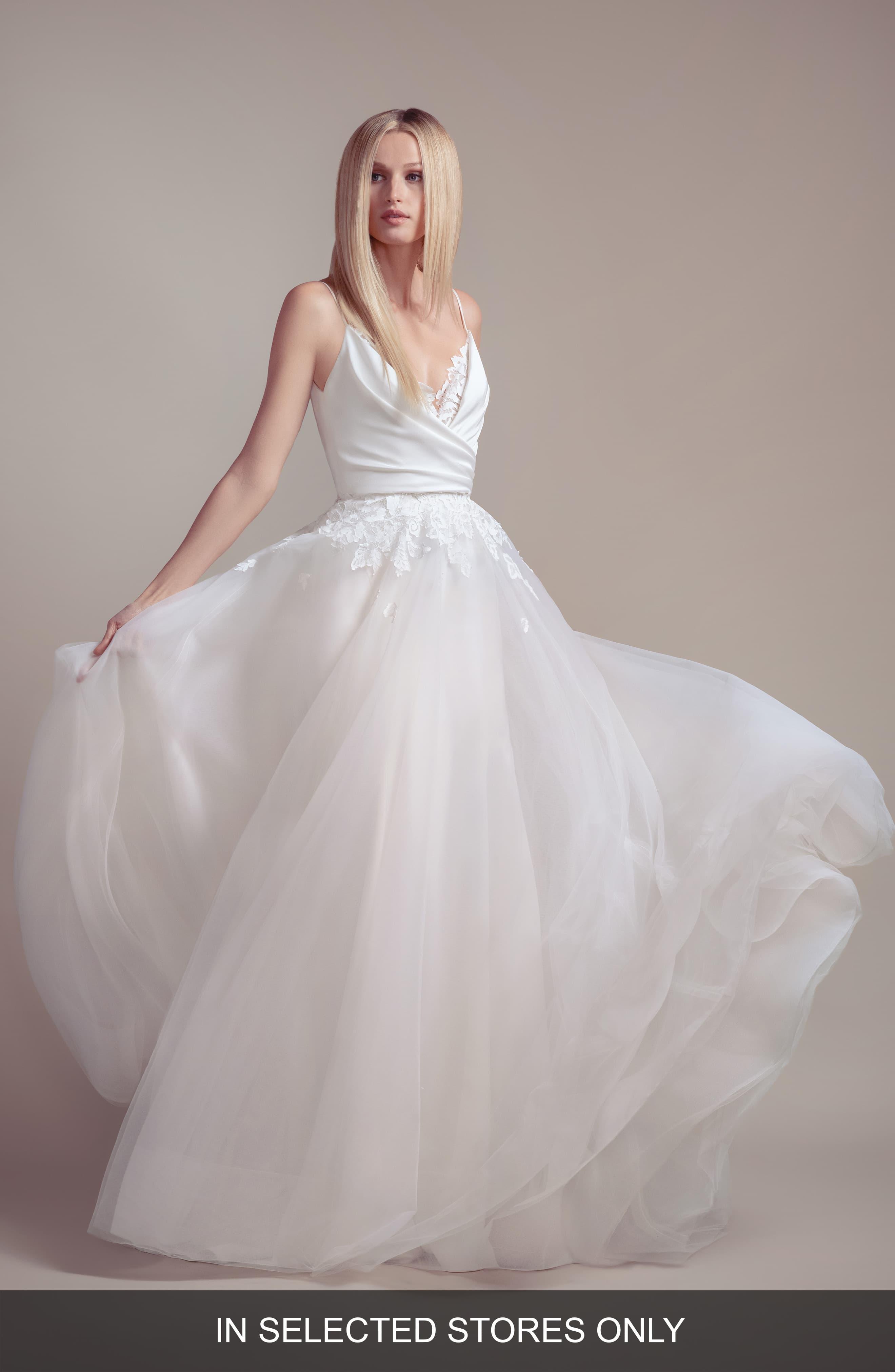 Blush By Hayley Paige Tulle Fawn V Neck Wedding Slipdress With