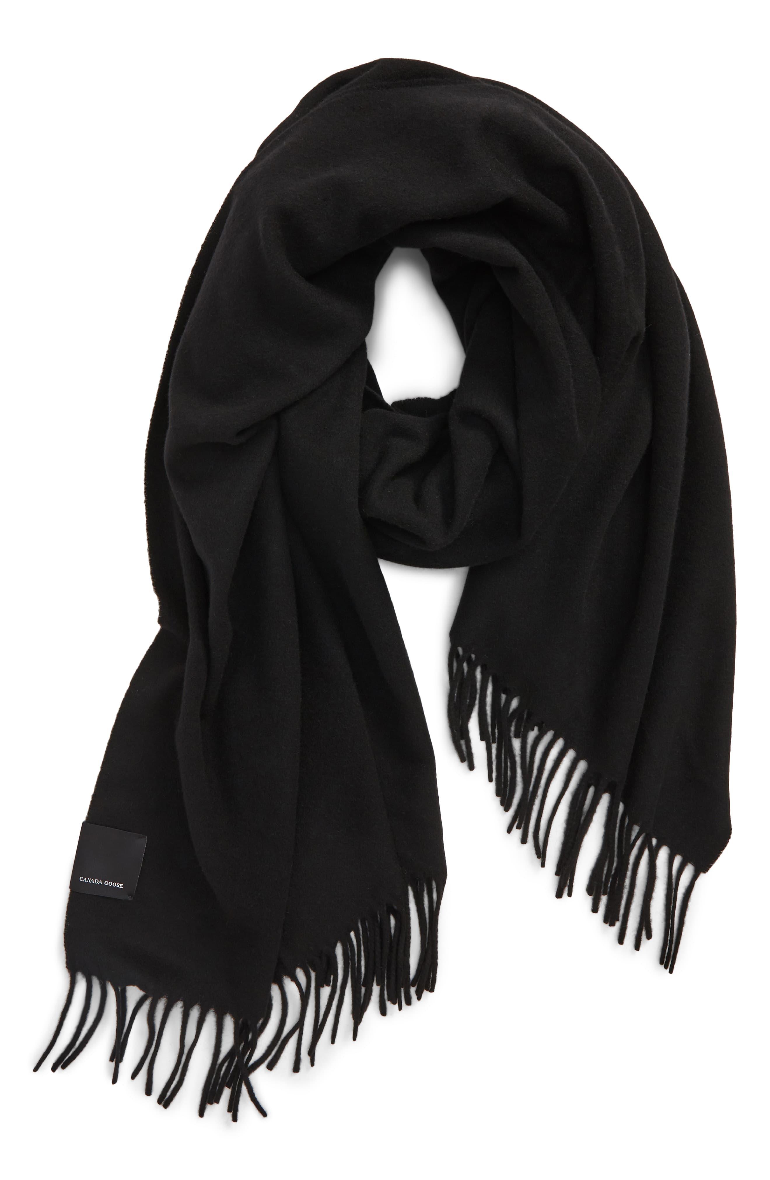 Canada Goose Solid Merino Wool Scarf in Black Lyst
