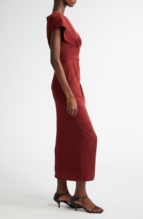 Lela Rose Florence Ruched Satin Dress in Red Lyst