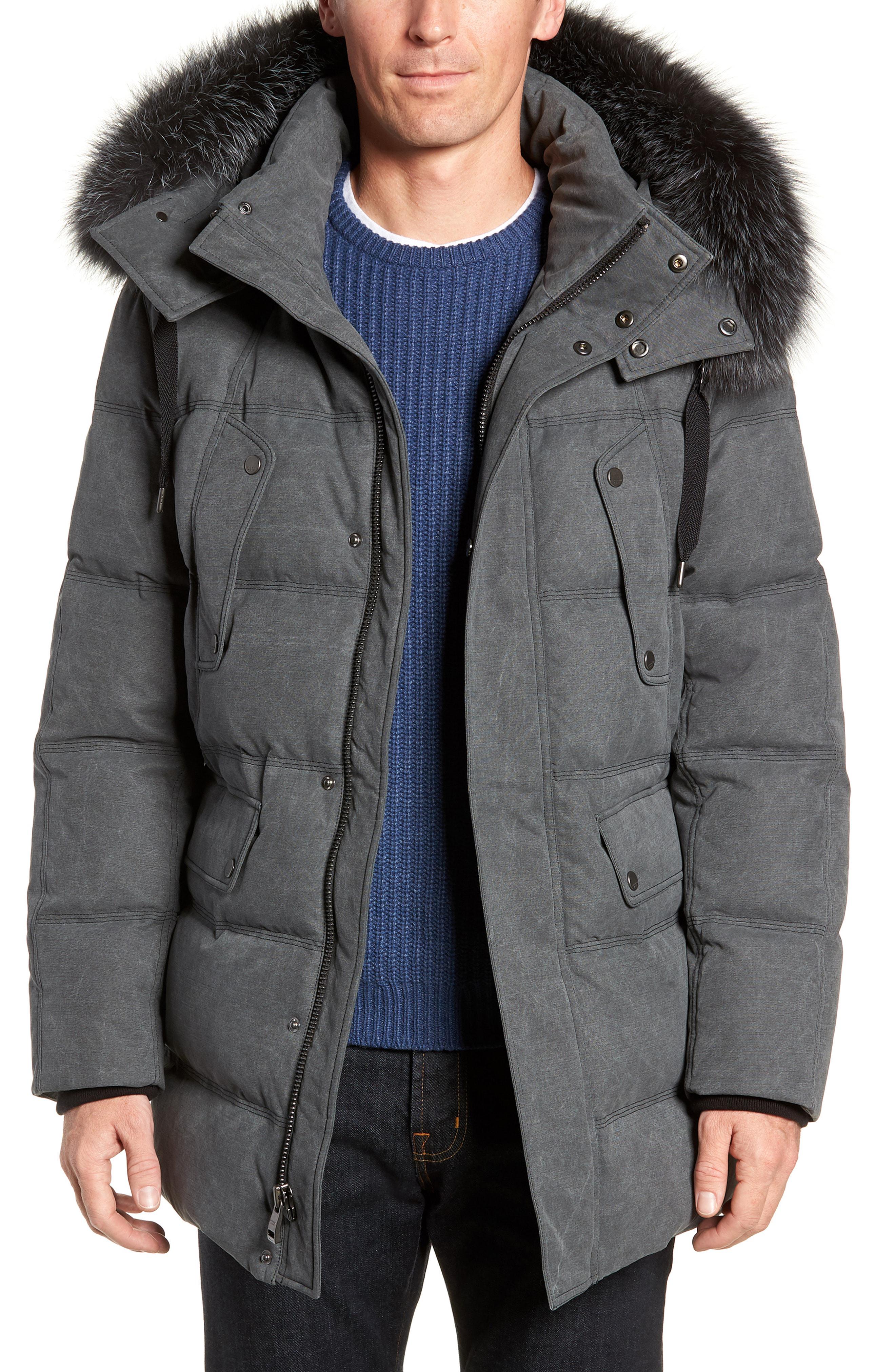 genuine fox fur trim down parka
