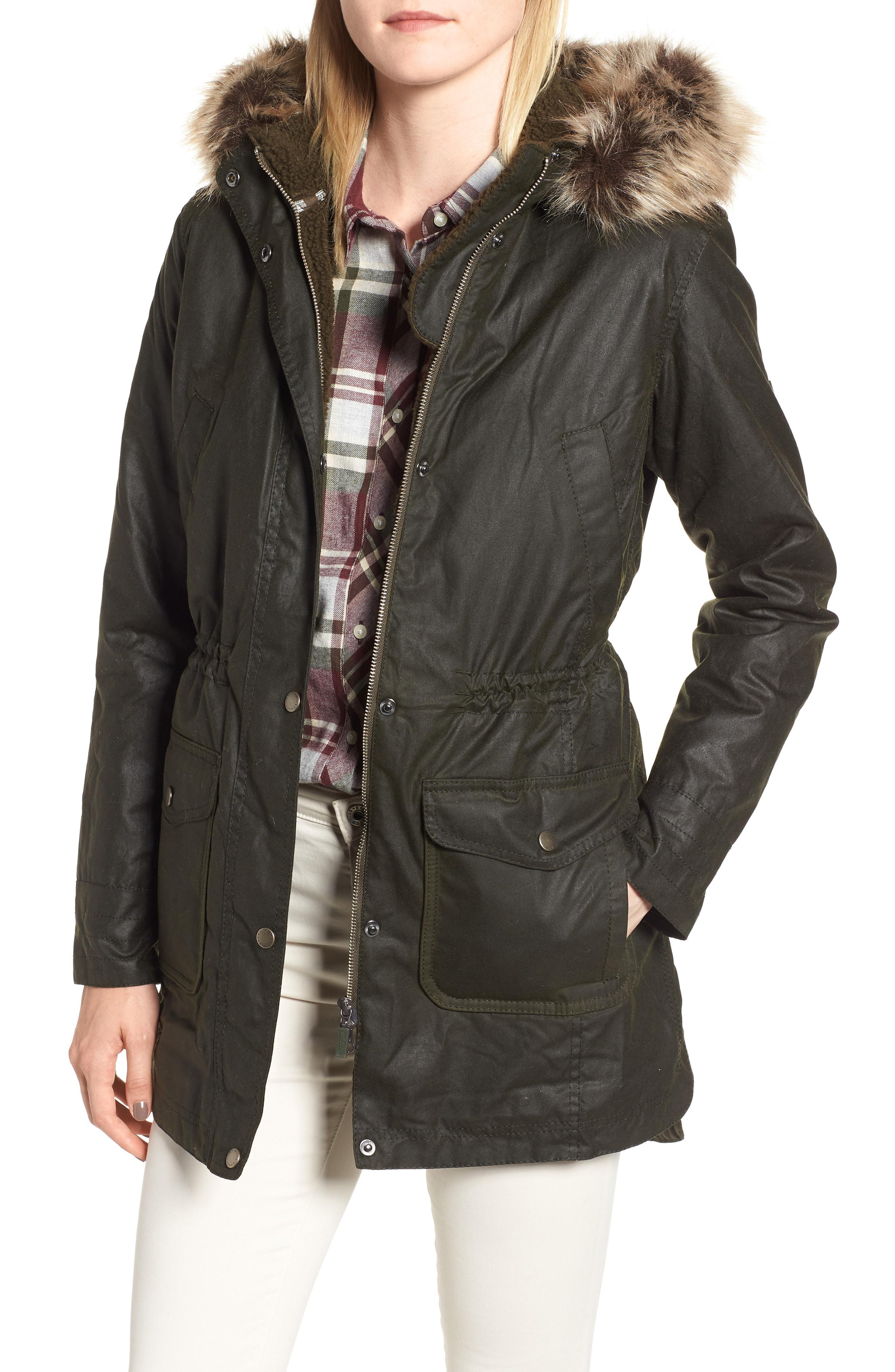 women's barbour fur hood