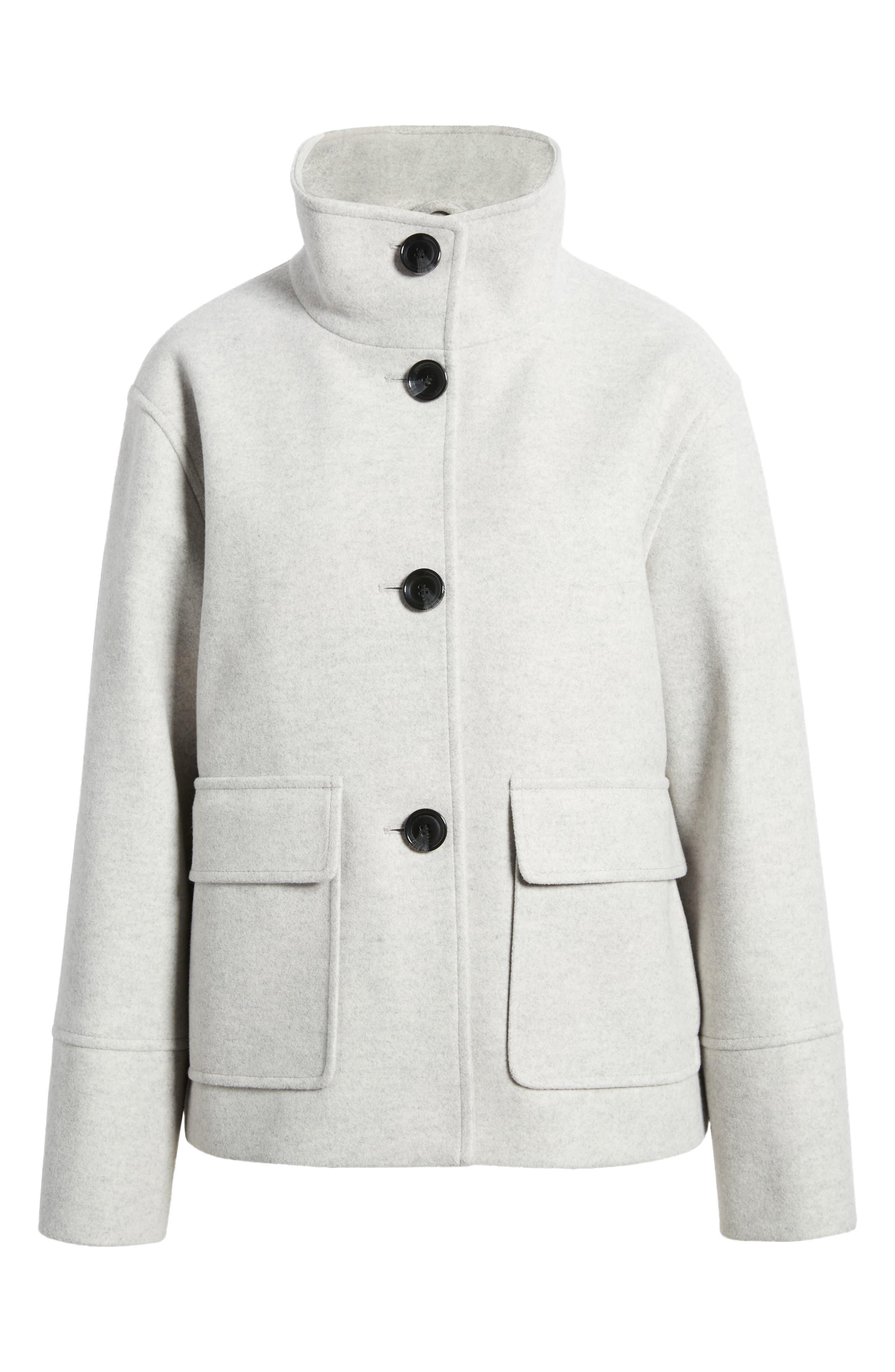 Sam Edelman Stand Collar Coat in Gray | Lyst