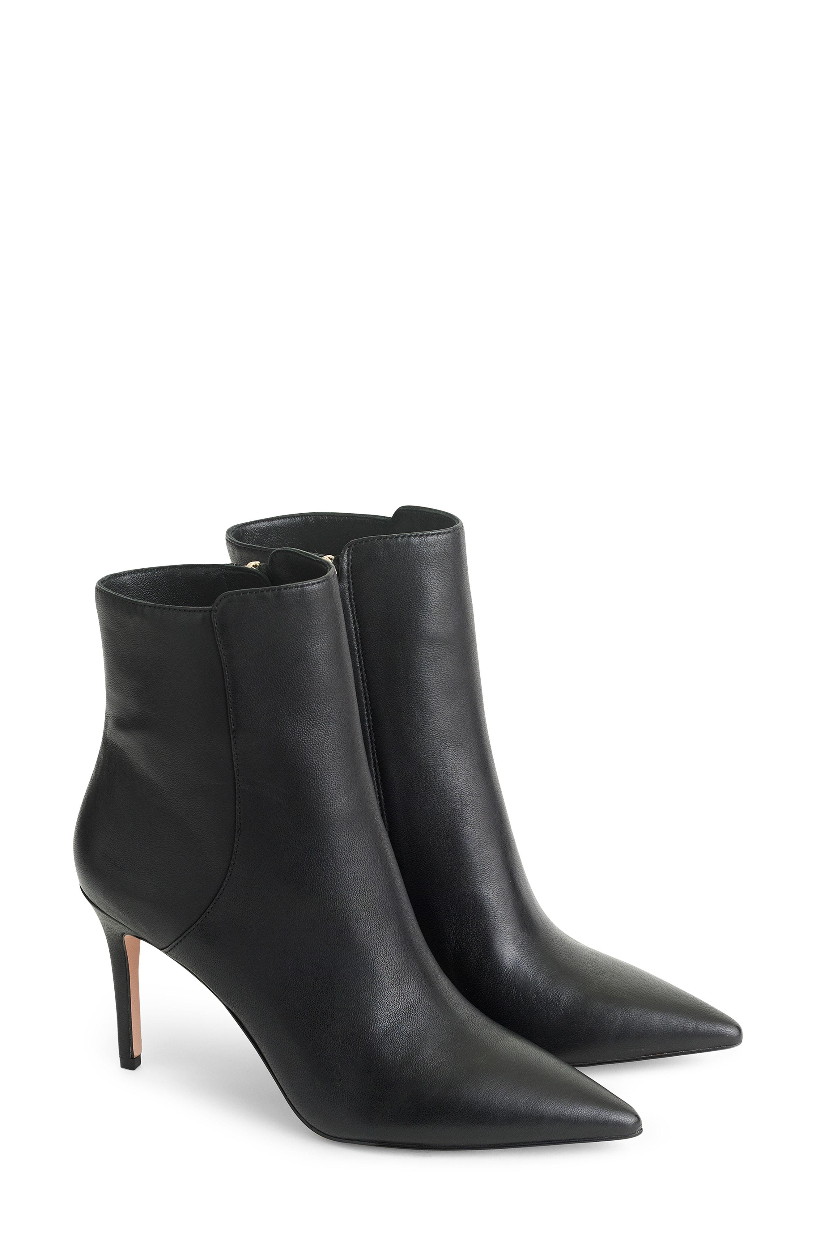 black pointed boots low heel