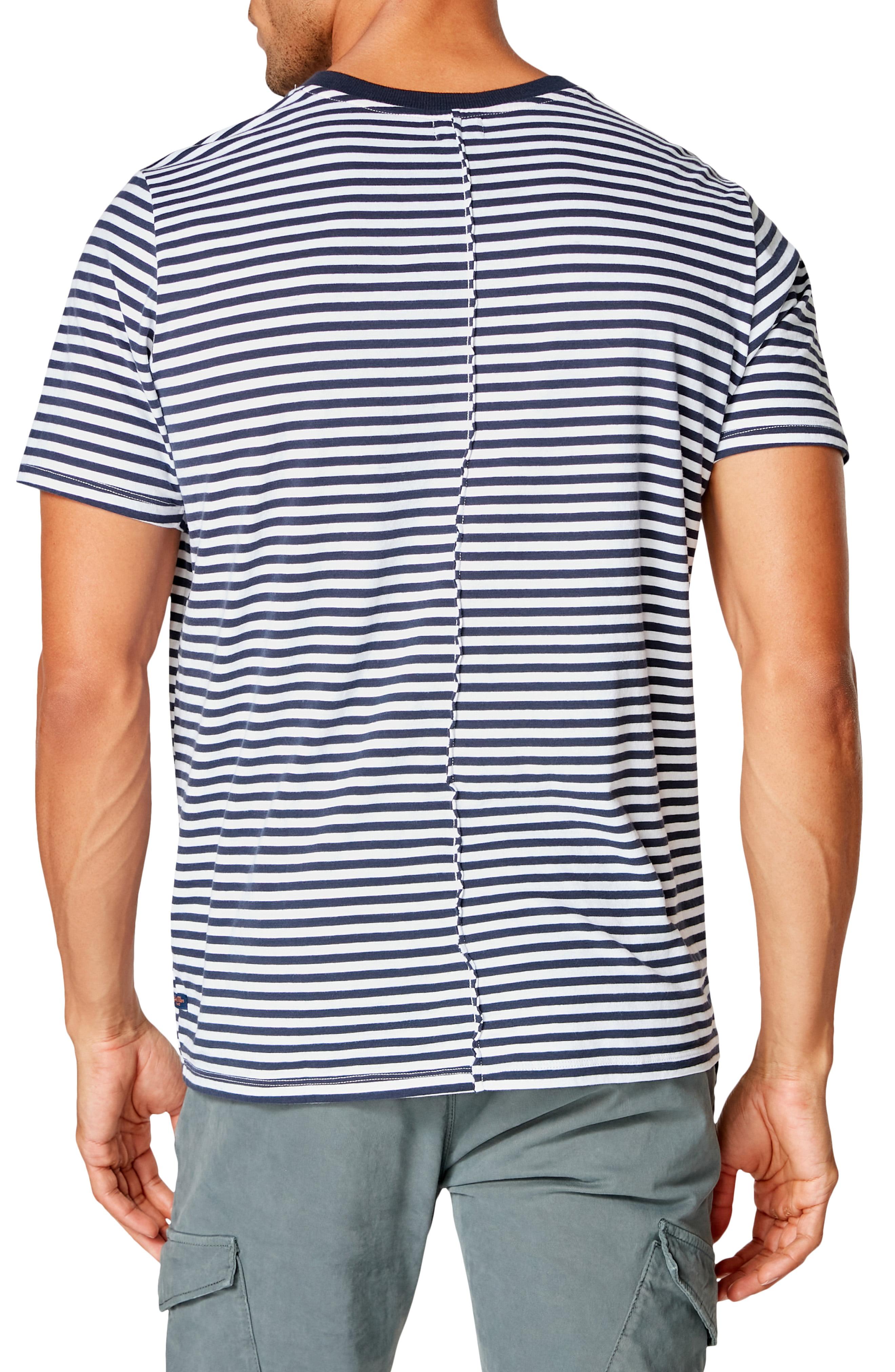 Good Man Brand Cotton Slim Fit Stripe Razor V-notch T ...