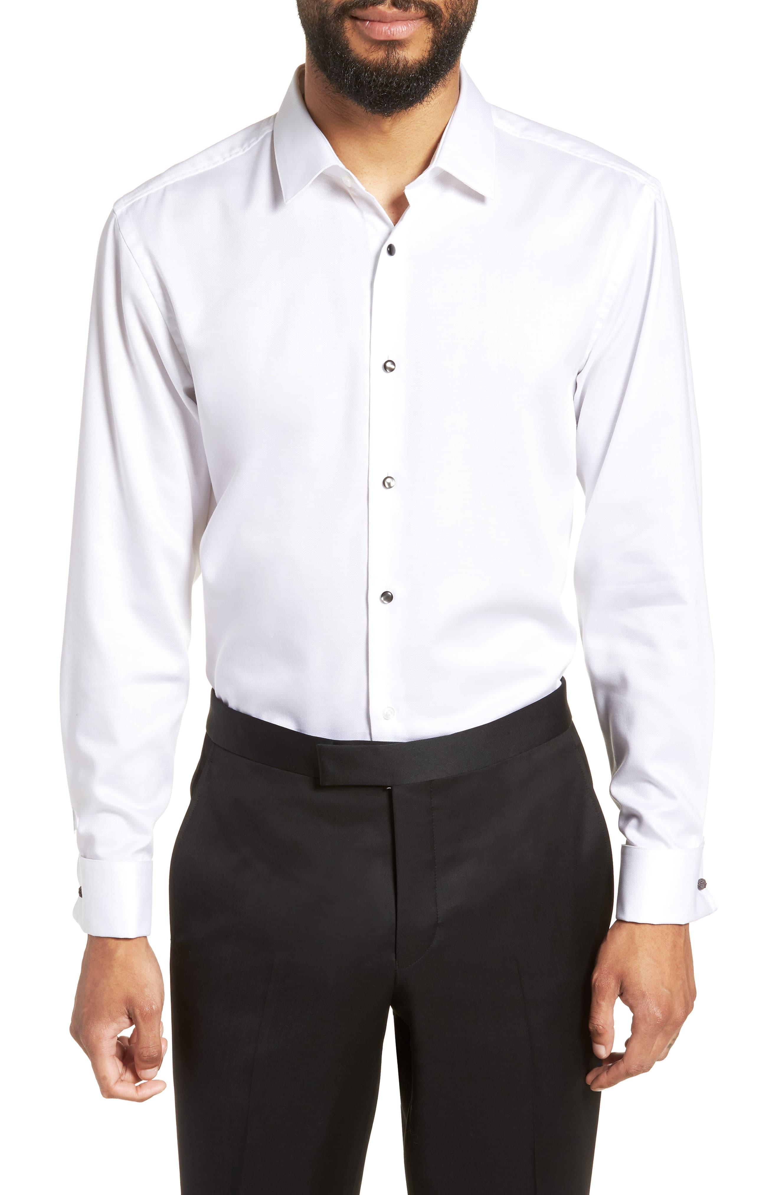 tux shirt with black buttons