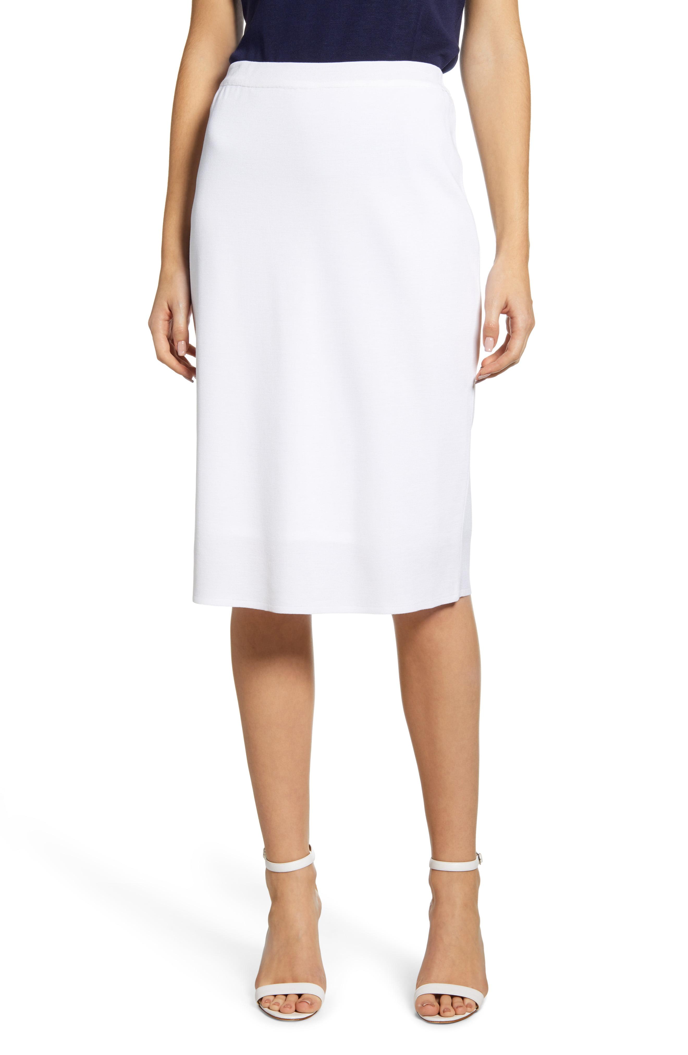 Ming Wang A-line Knit Skirt in White - Lyst