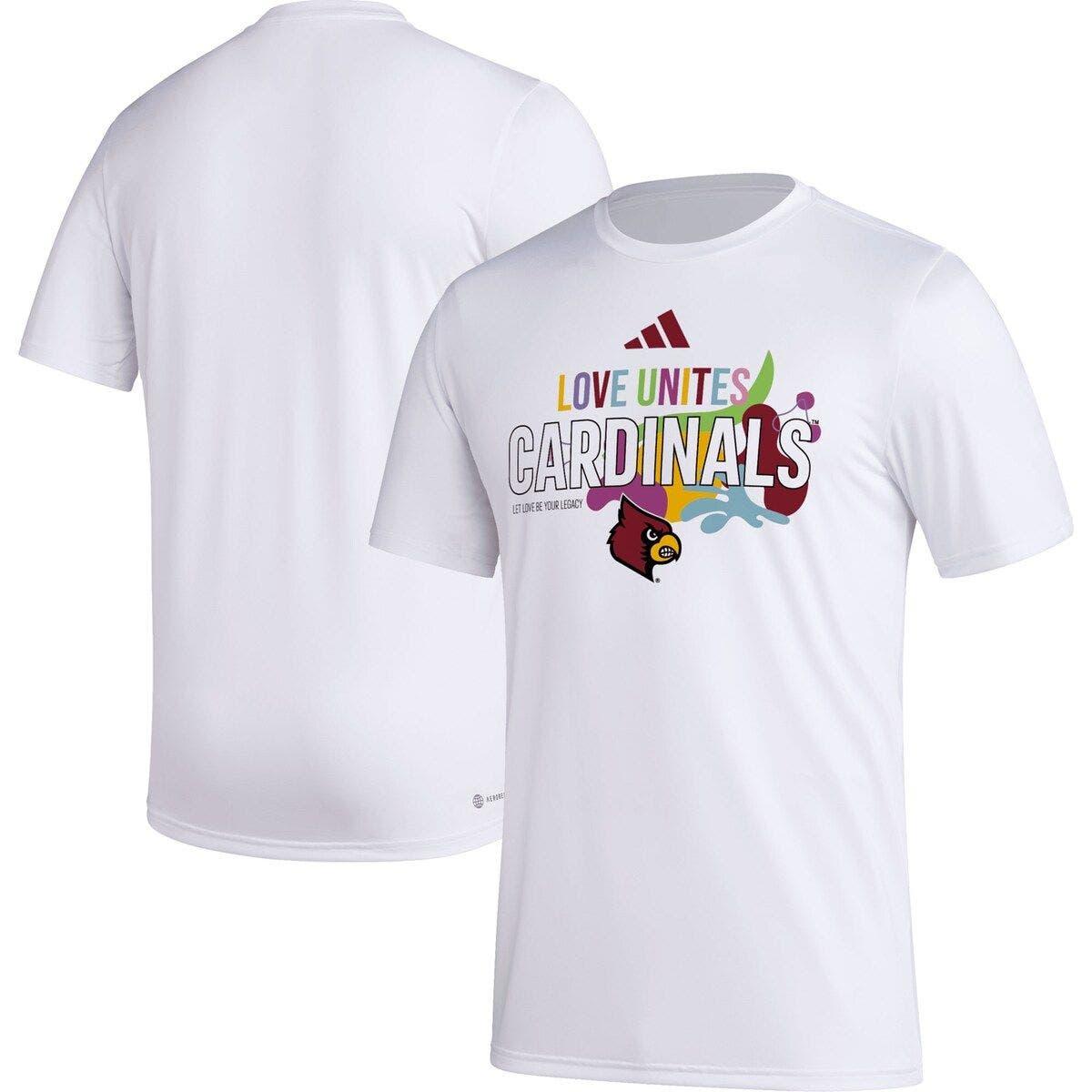 Men's adidas White Louisville Cardinals Team Locker Logo Fresh T-Shirt