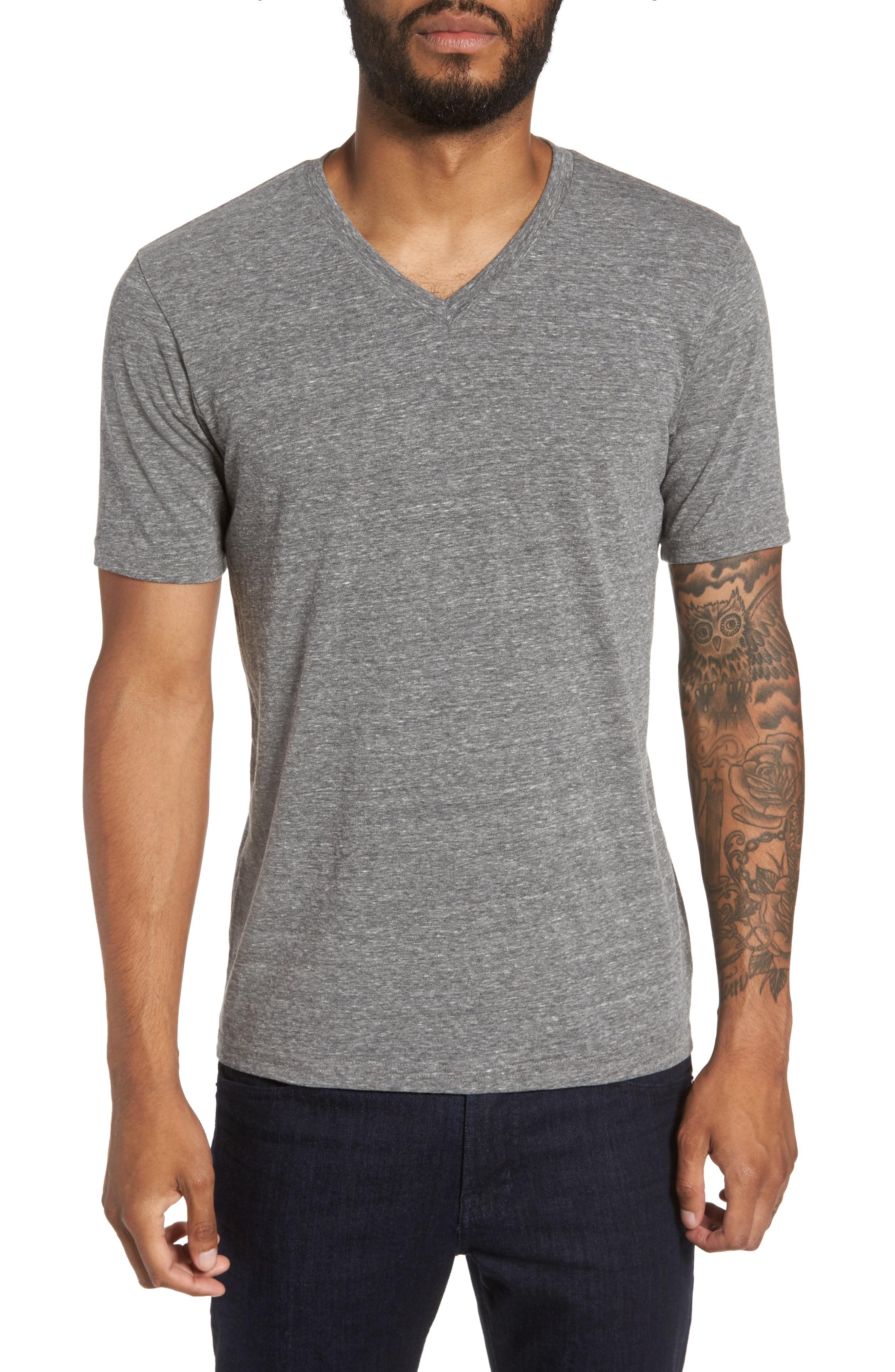 Goodlife Classic Supima Cotton Blend V-neck T-shirt in Heather Grey ...
