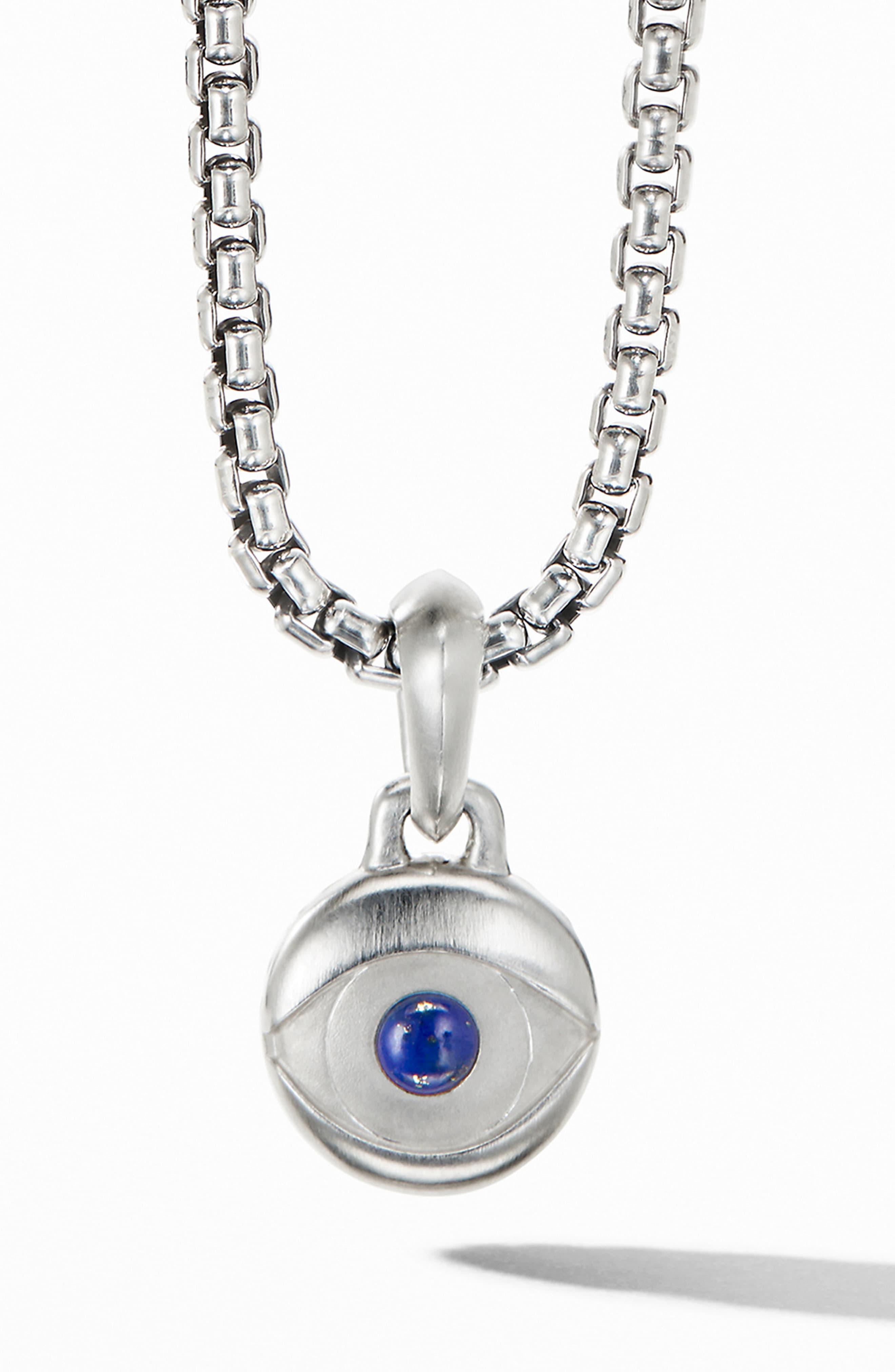 David Yurman Evil Eye Amulet With Lapis Lazuli In Metallic For Men Evil Eye Amulet With Lapis Lazuli