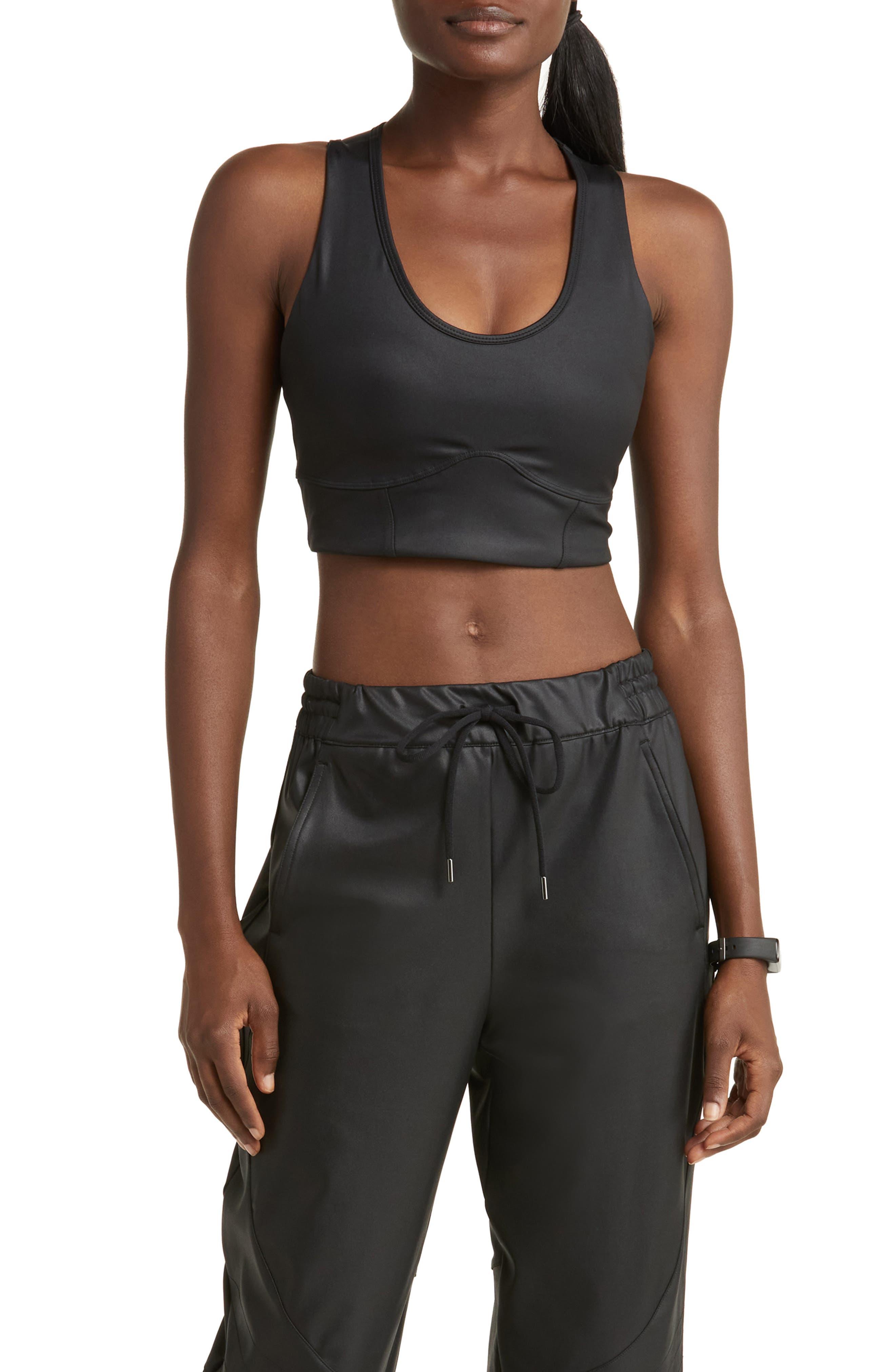 Zella Liquid Pocket Sports Bra in Black Lyst