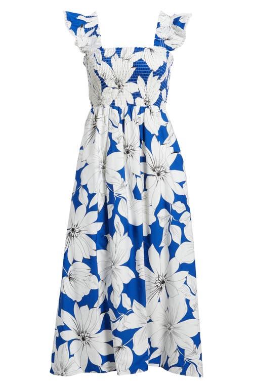 anne klein blue and white dress Anne Klein Square Neck Puff Sleeve Mini Dress