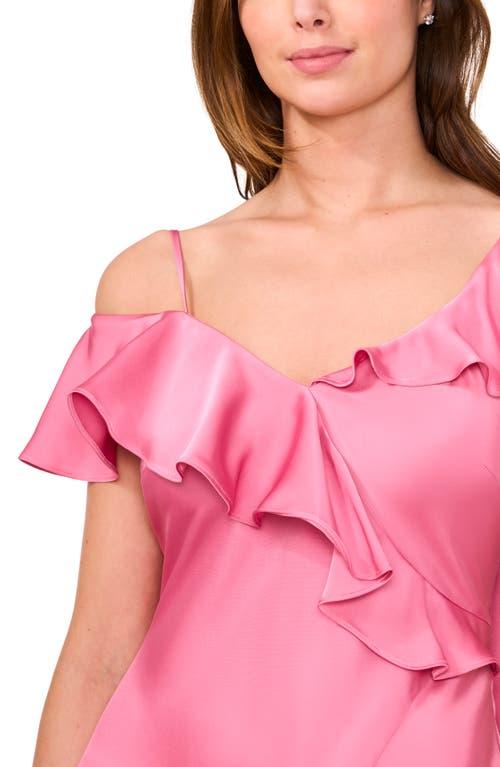 parker one shoulder ruffle dress Parker The Bridget Ruffle One-Shoulder Dress in Pink