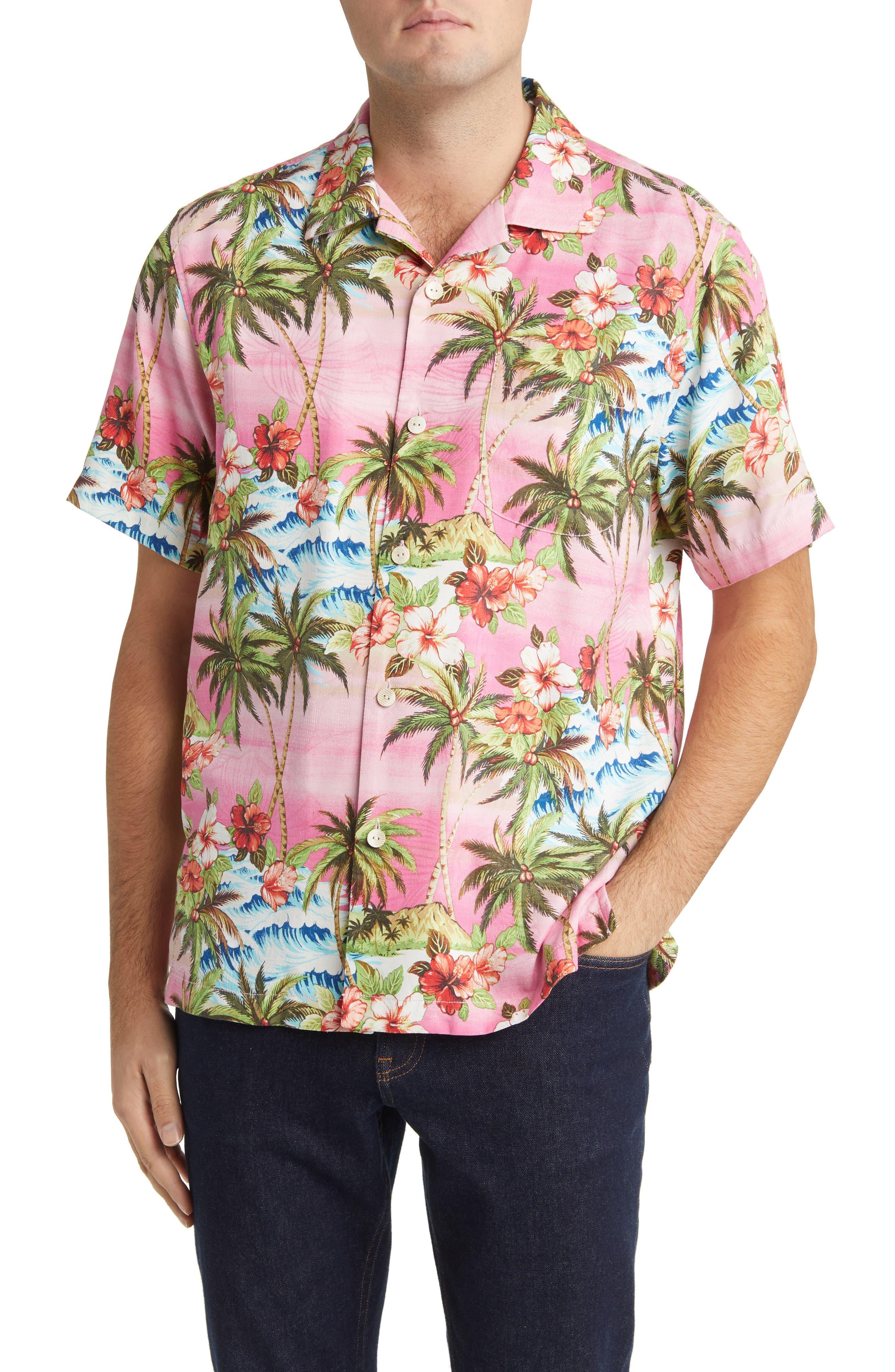 Tommy Bahama Isla Palmetta Floral Silk Blend Camp Shirt for Men Lyst