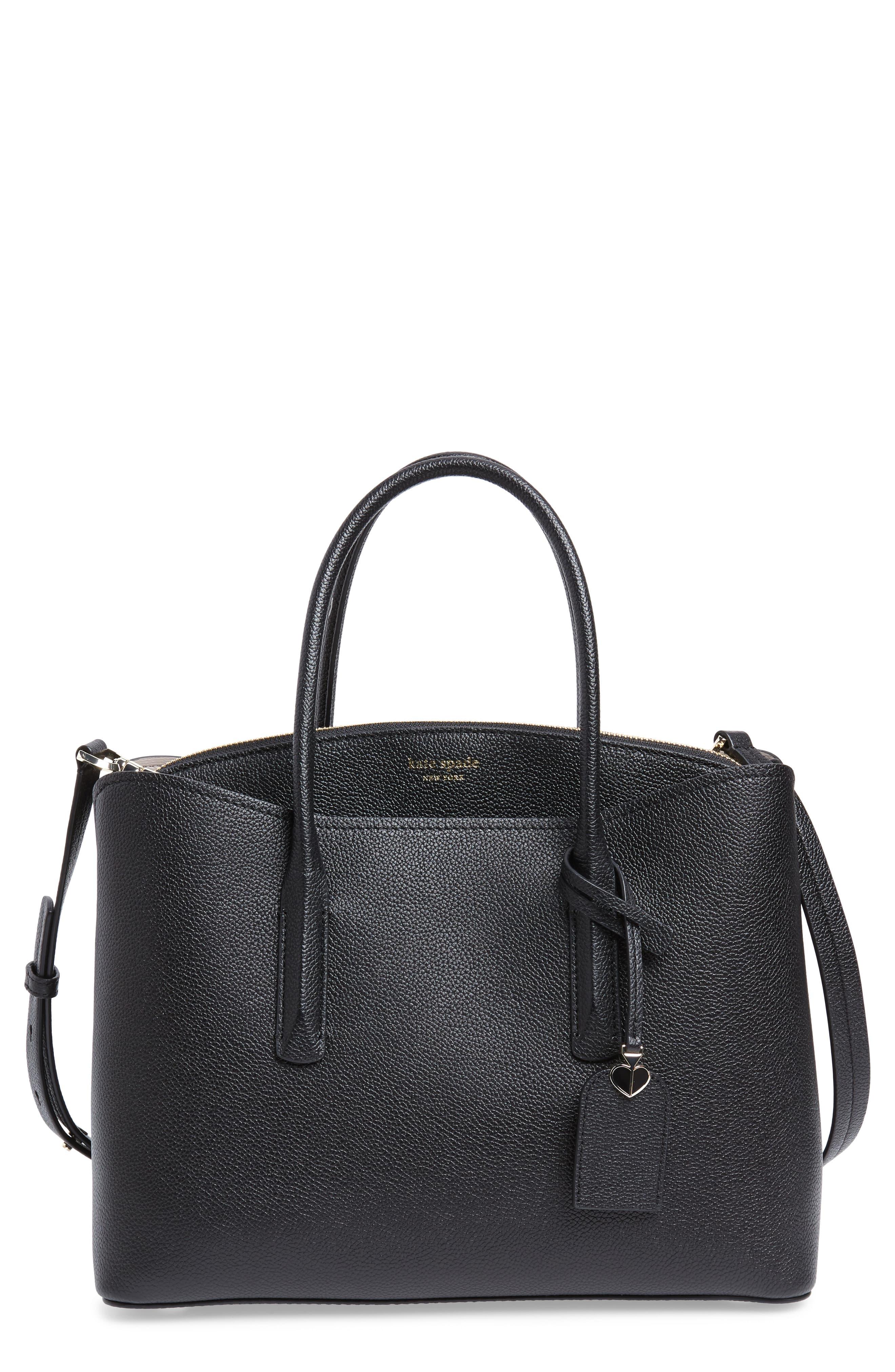 Kate Spade Large Margaux Leather Satchel in Black Lyst