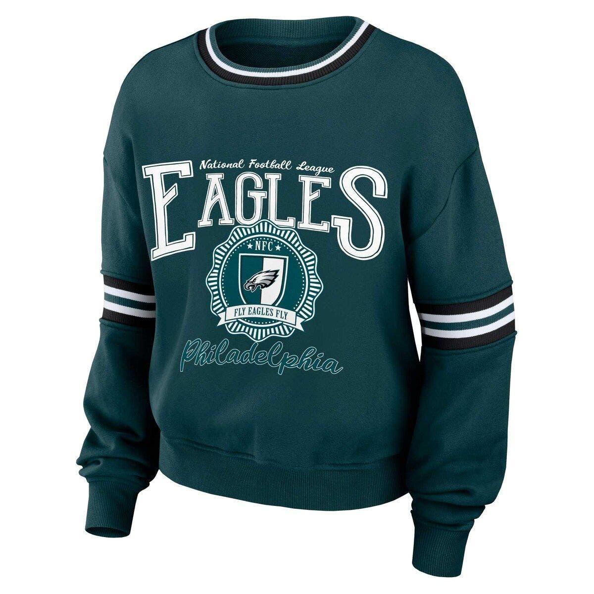 Women's WEAR By Erin Andrews White/Gray Philadelphia Eagles Knit Colorblock  Sweater