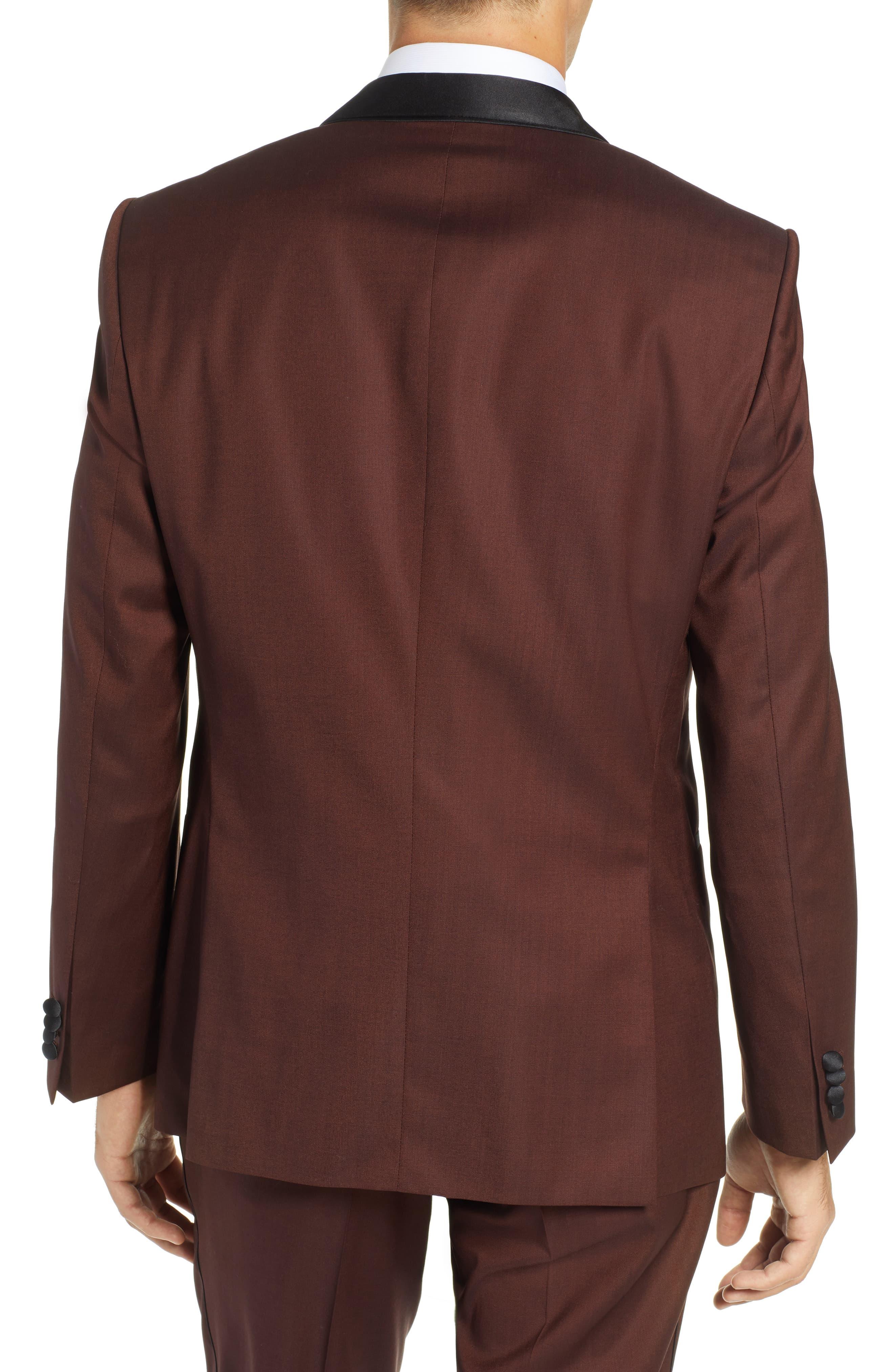 BOSS by Hugo Boss Henry/glow Slim Fit Wool Tuxedo in Dark Red (Red) for