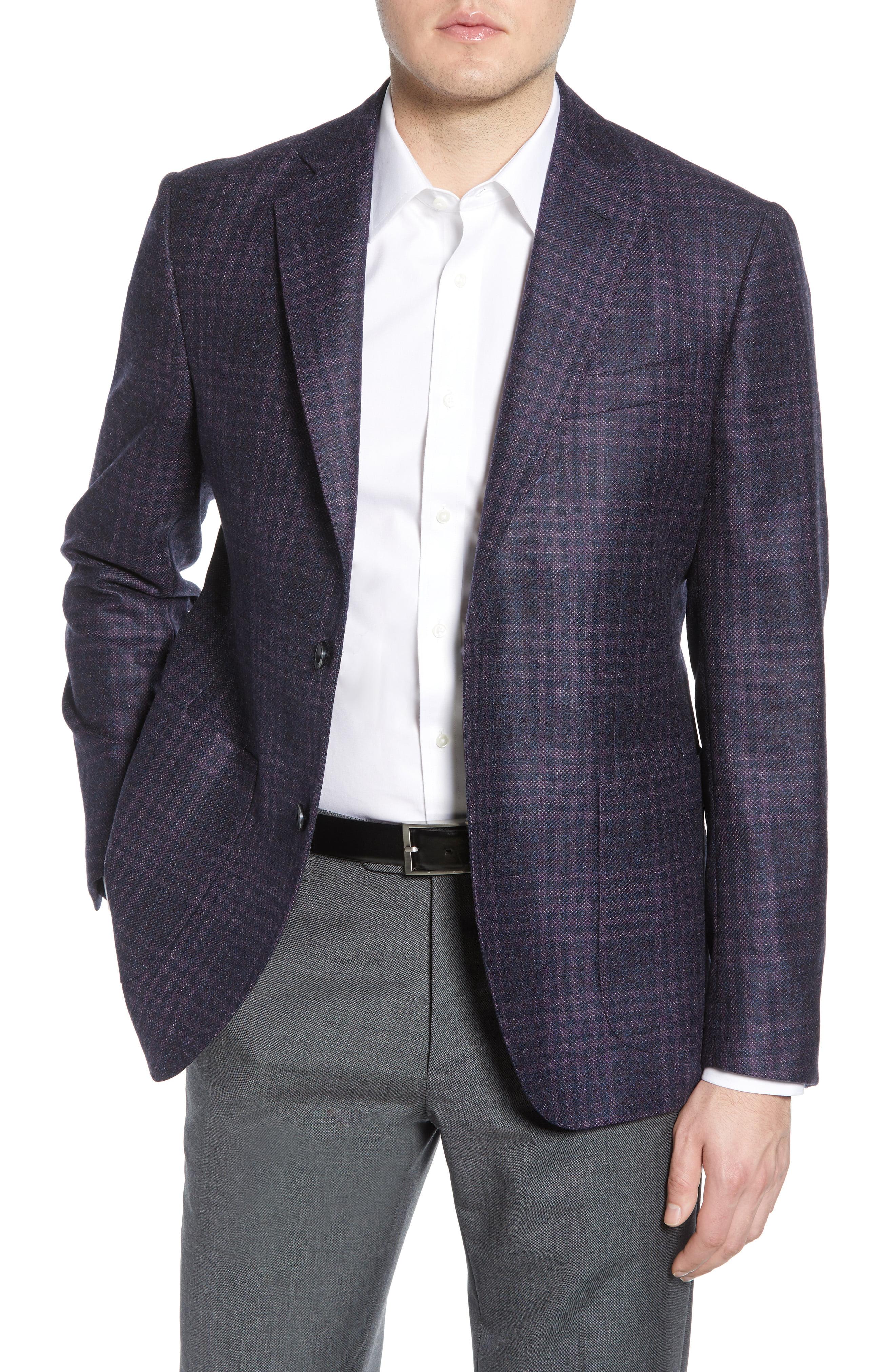 Nordstrom Trim Fit Plaid Wool Sport Coat in Blue for Men - Lyst