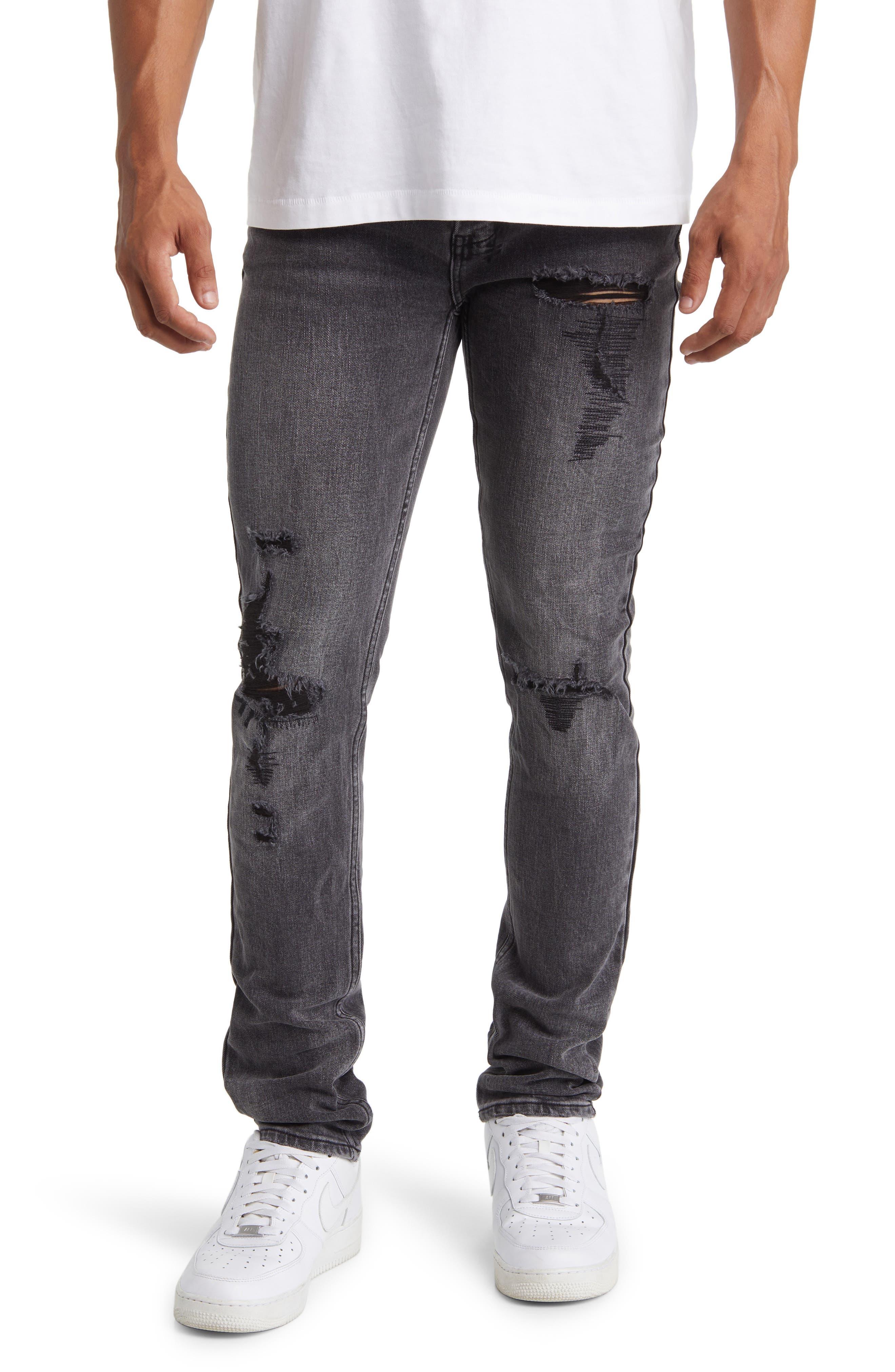 Ksubi Van Winkle Angst Trashed Ripped Stretch Skinny Jeans in Gray for
