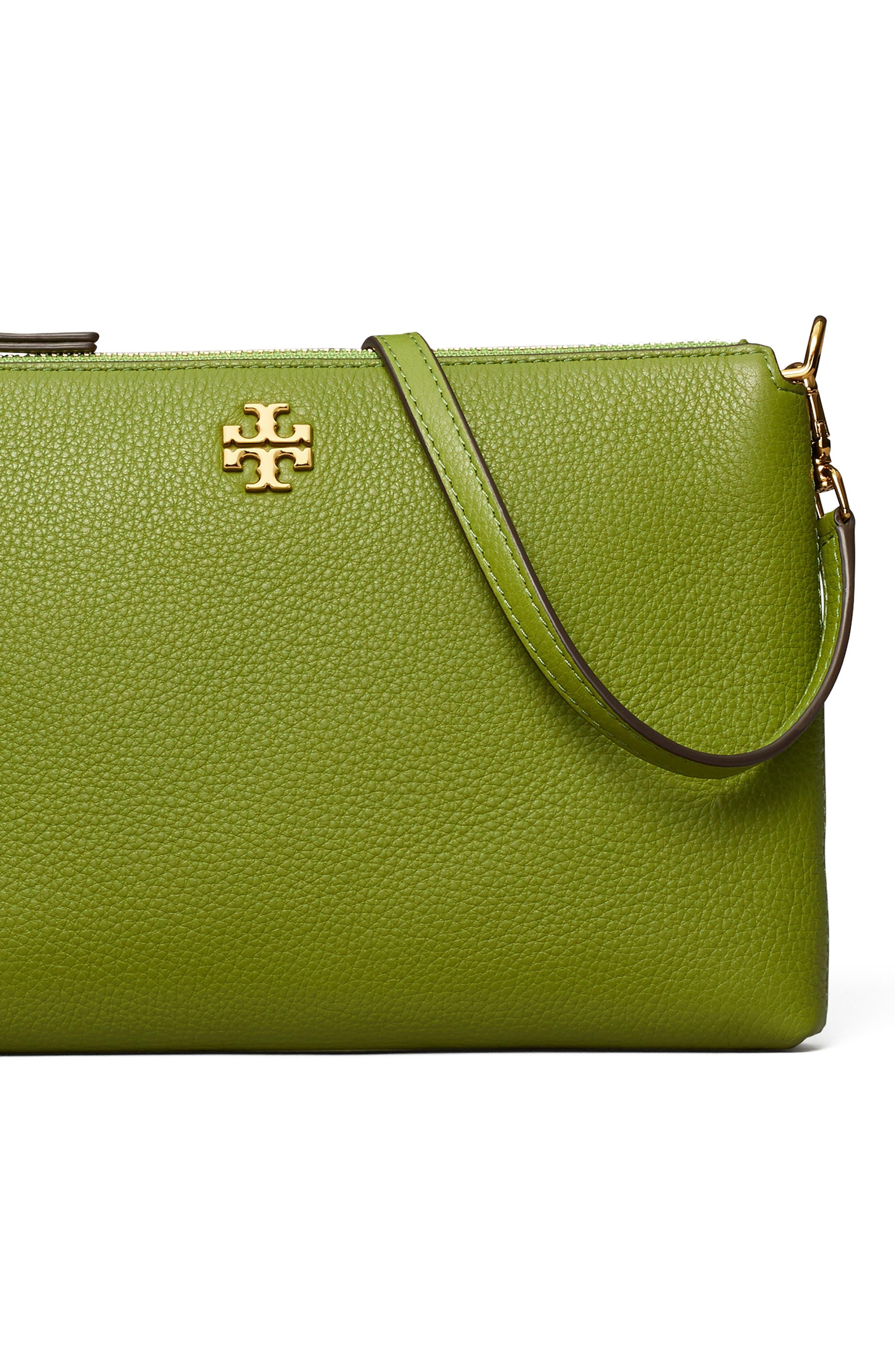 Tory Burch Kira Pebbled Leather Wallet Crossbody Bag in Green | Lyst