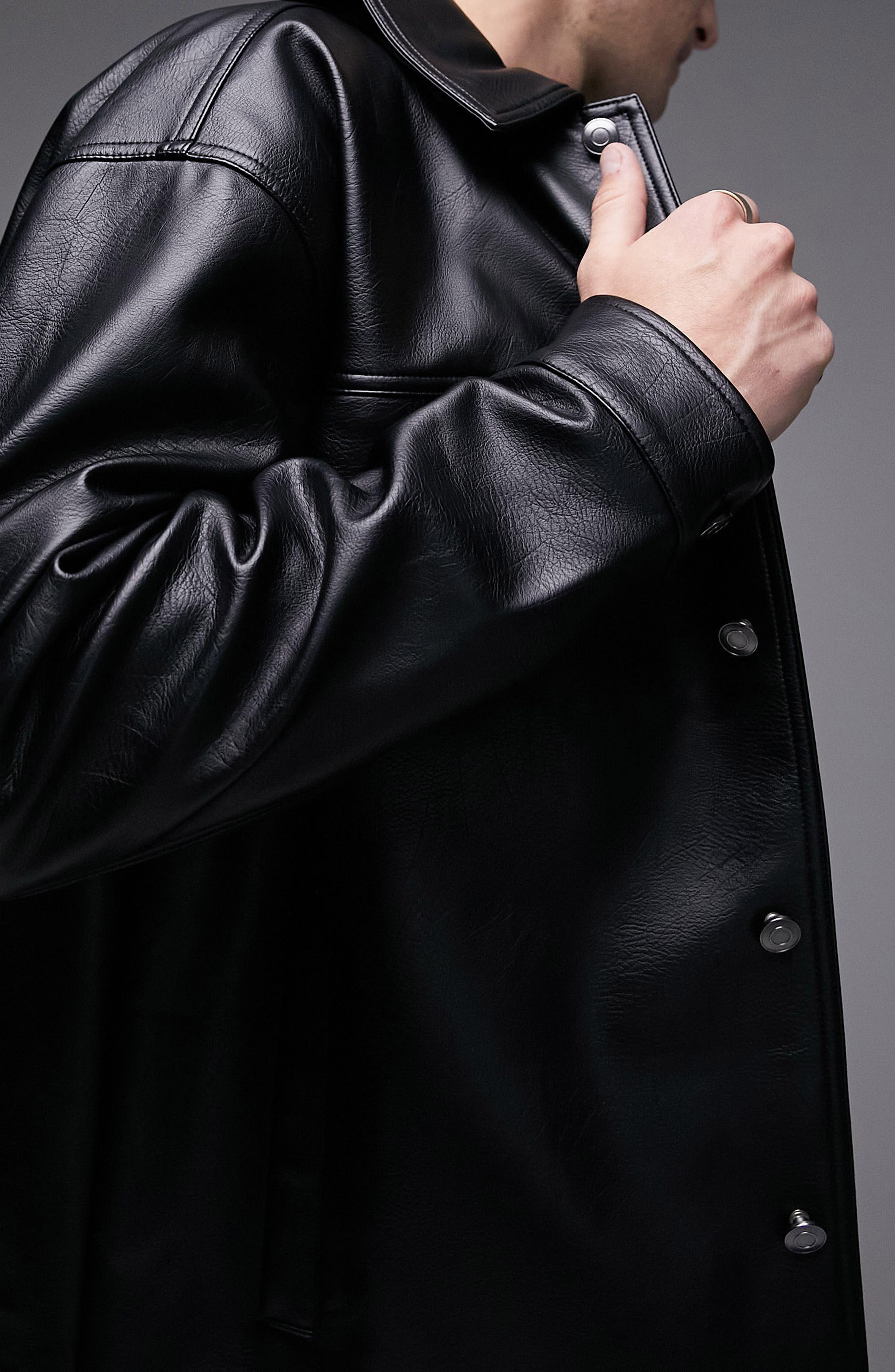 Topman faux leather clearance jacket