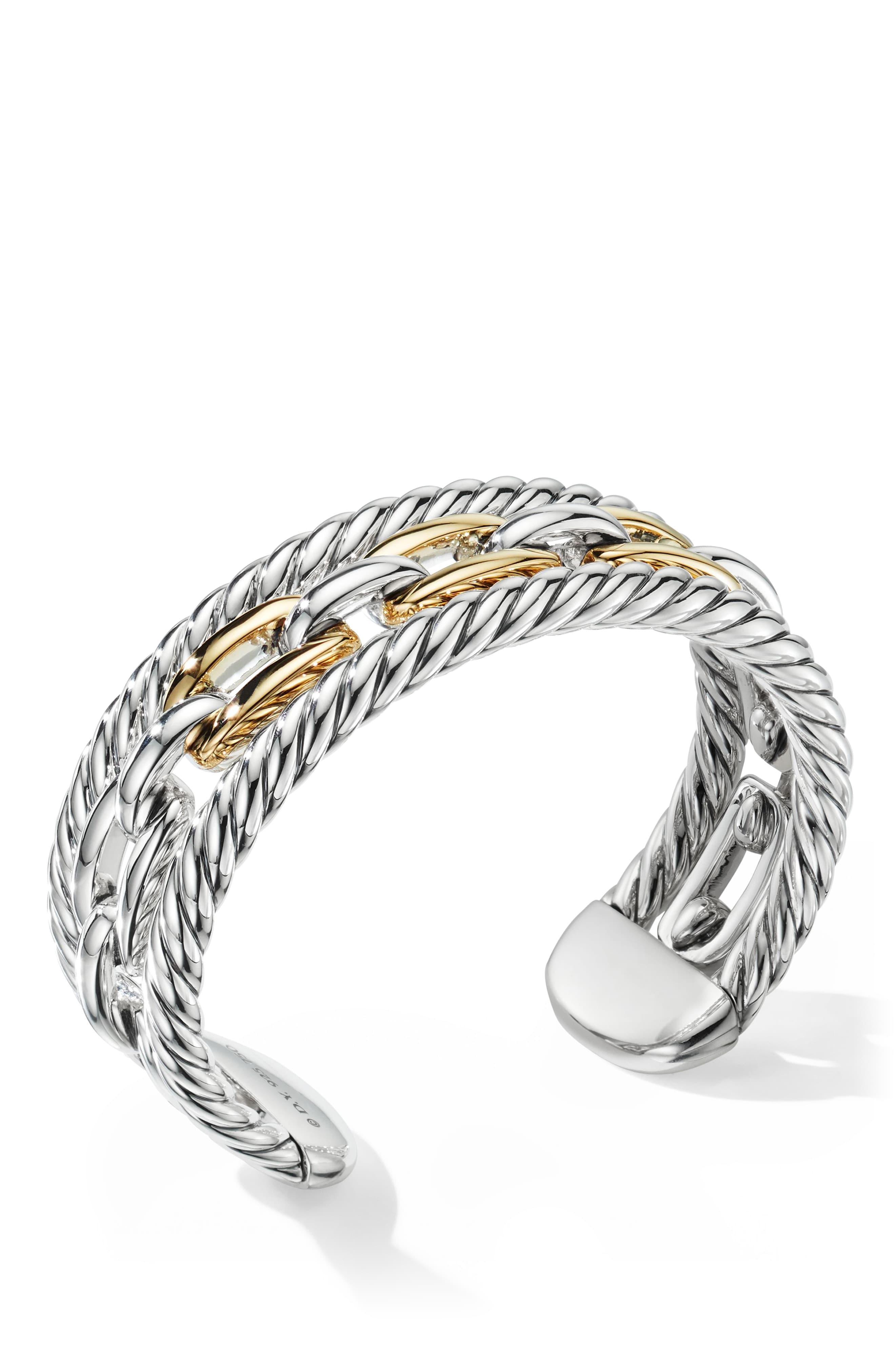 David Yurman Wellesley Multistack Bracelet in Yellow/Silver (Metallic