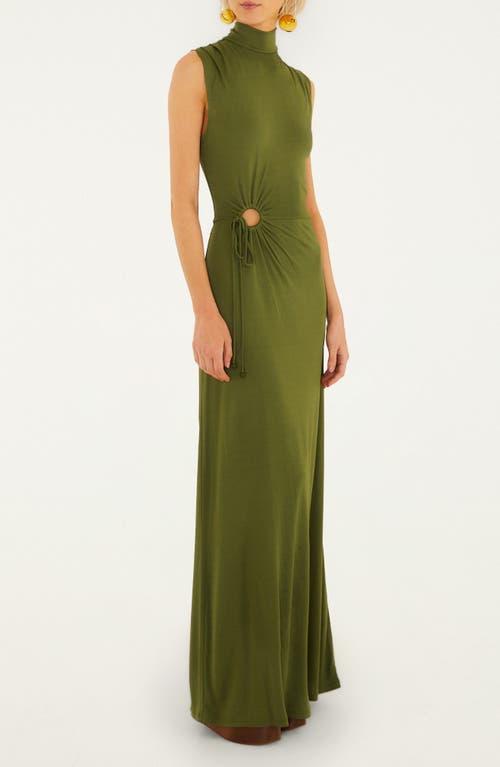 green emerald velvet dress Pink Banana Leaves Sleeveless Maxi Dress – ban.do main image 0