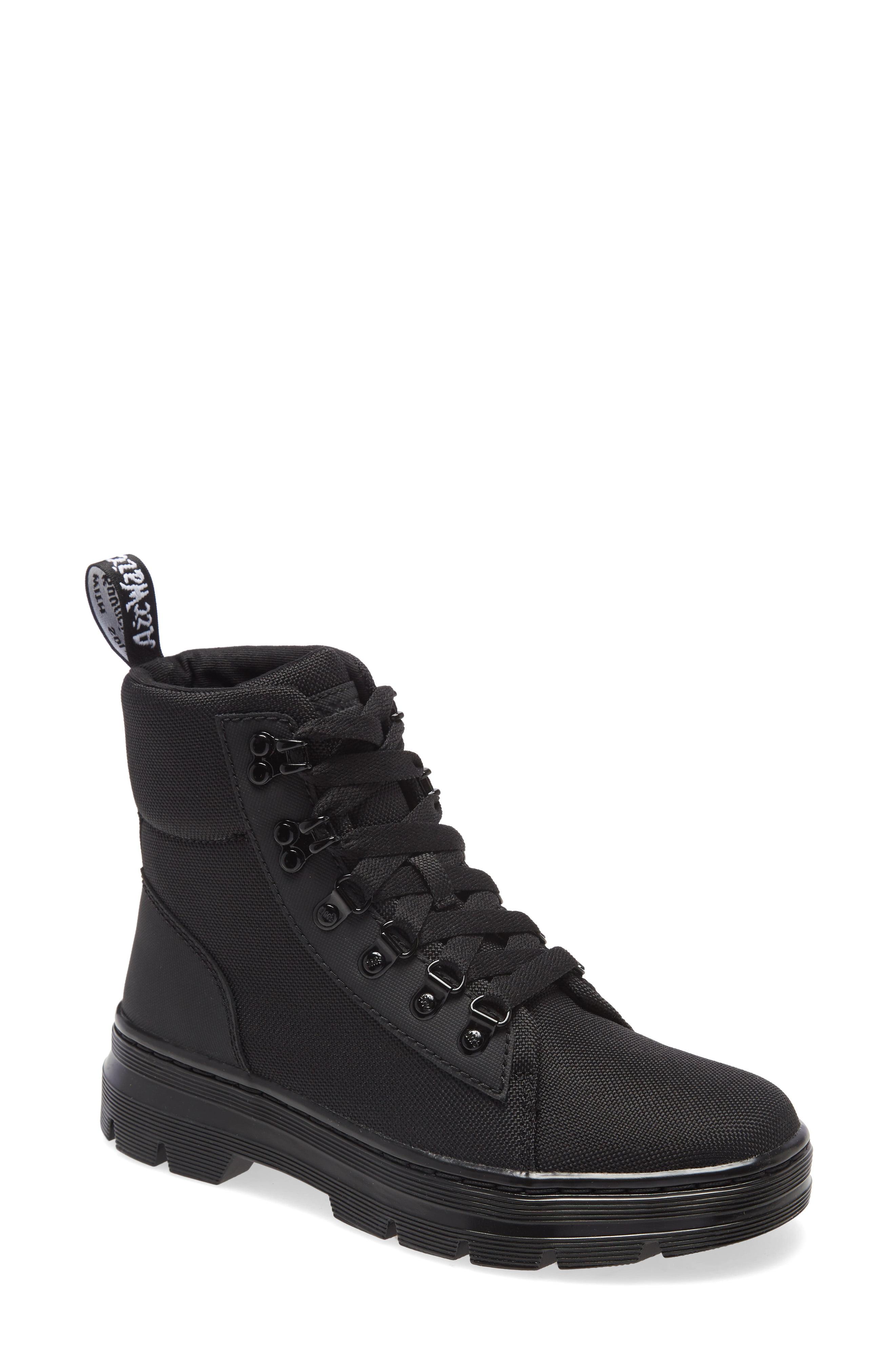 combs platform combat boot black