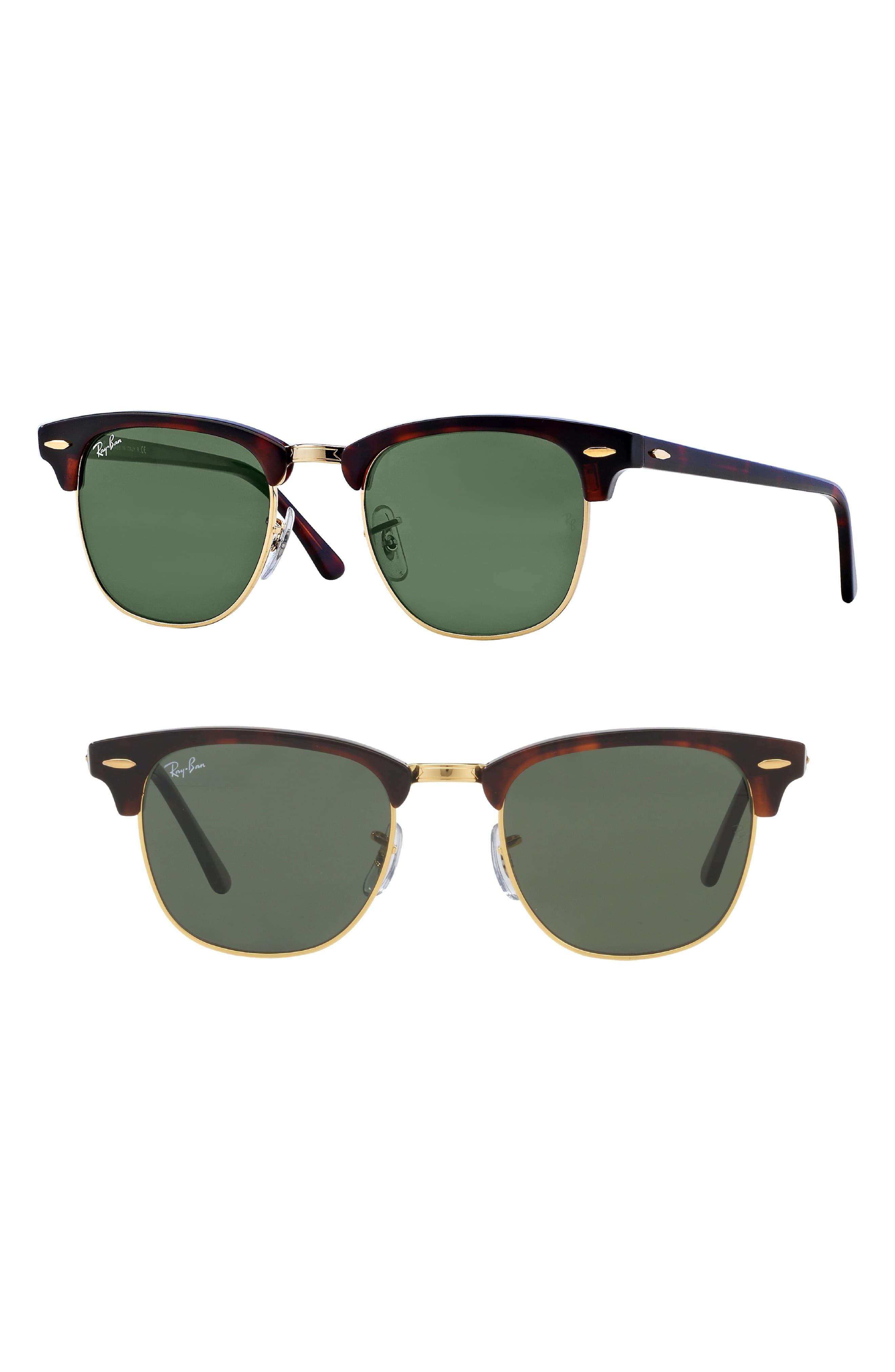 Ray Ban Standard Clubmaster 51mm Sunglasses Dark Tortoise In Green Lyst