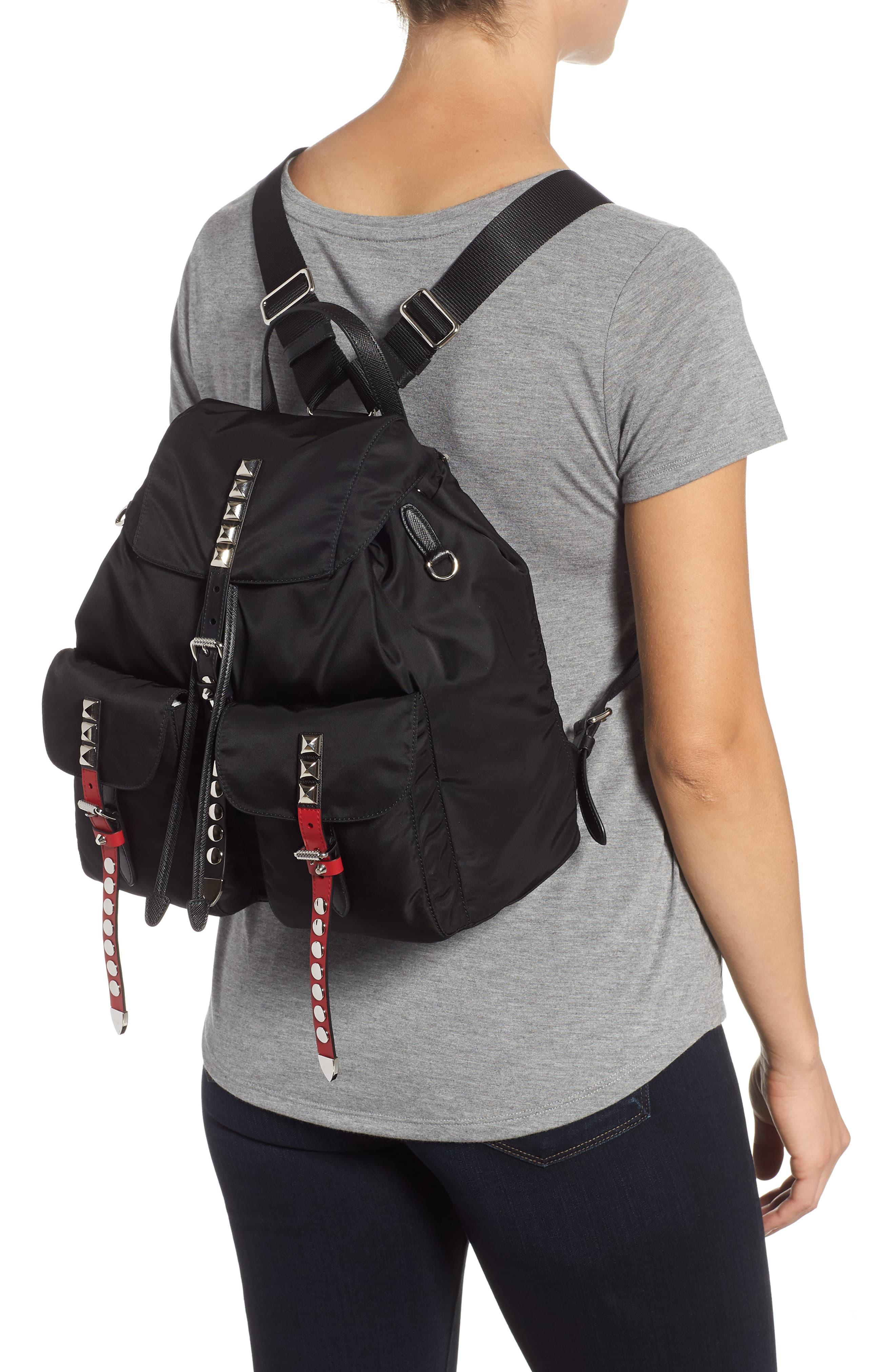 Prada Synthetic Studded Nylon Backpack 