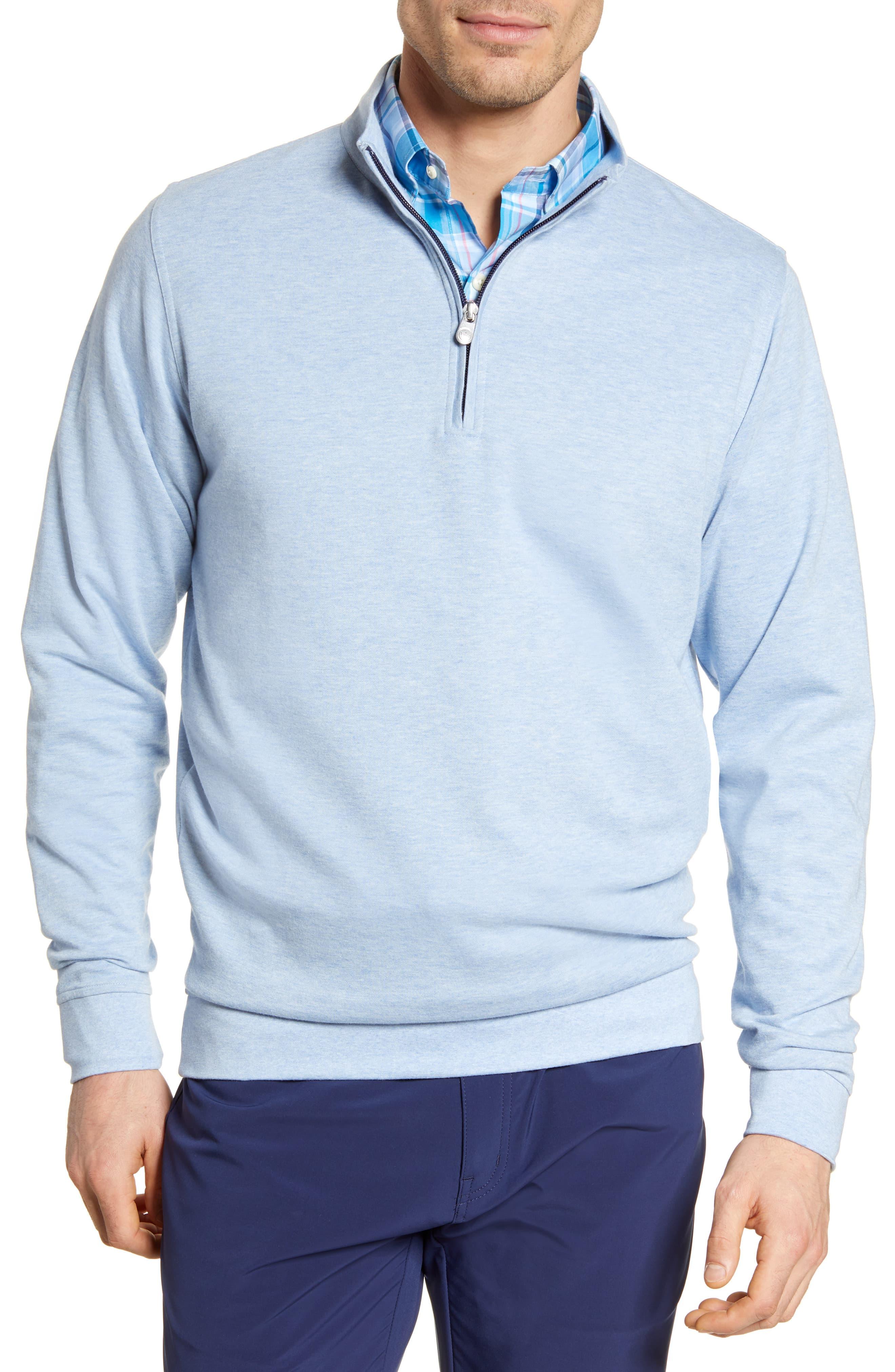 Peter Millar Crown Comfort Quarter Zip Pullover in Blue for Men - Lyst