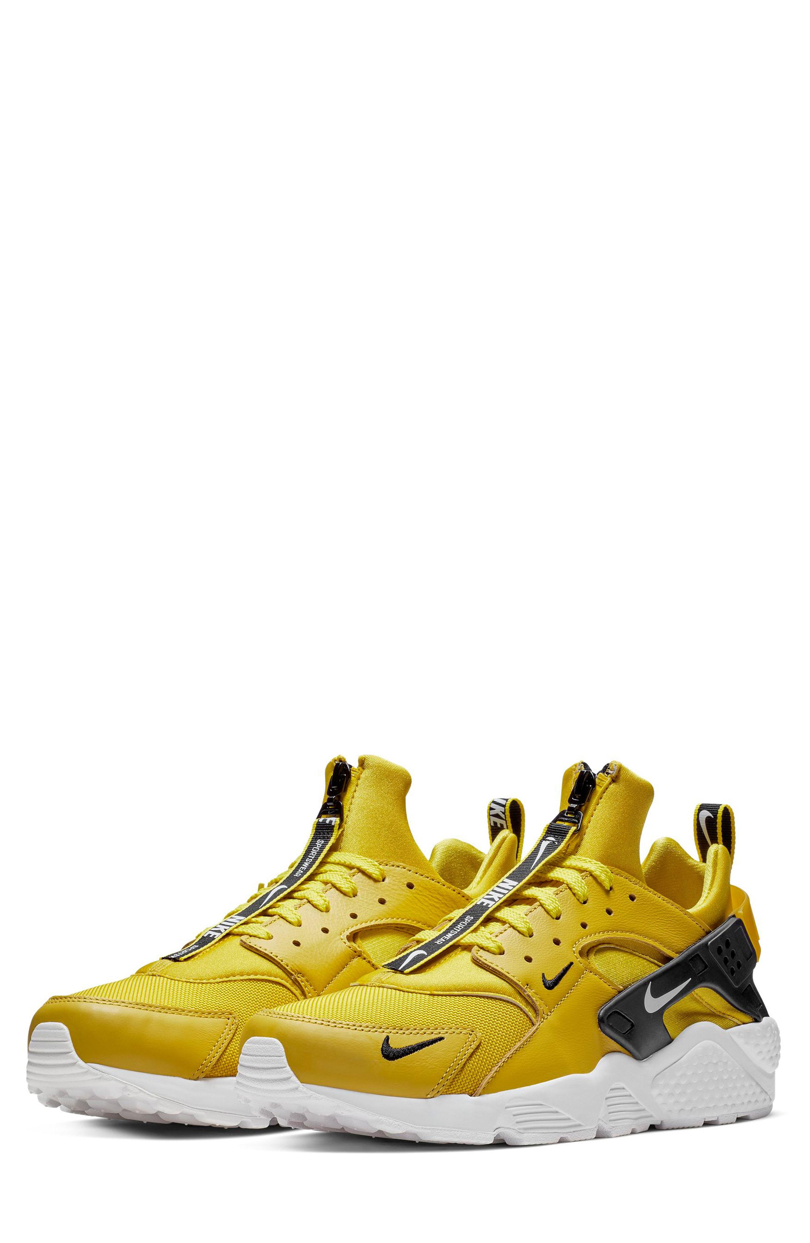 yellow huaraches with zipper