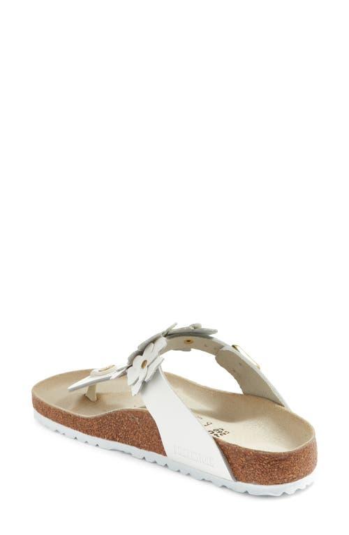 Flip Flops White Birkenstocks Nordstrom Birkenstock Gizeh Flower Flip Flop  In White Lyst