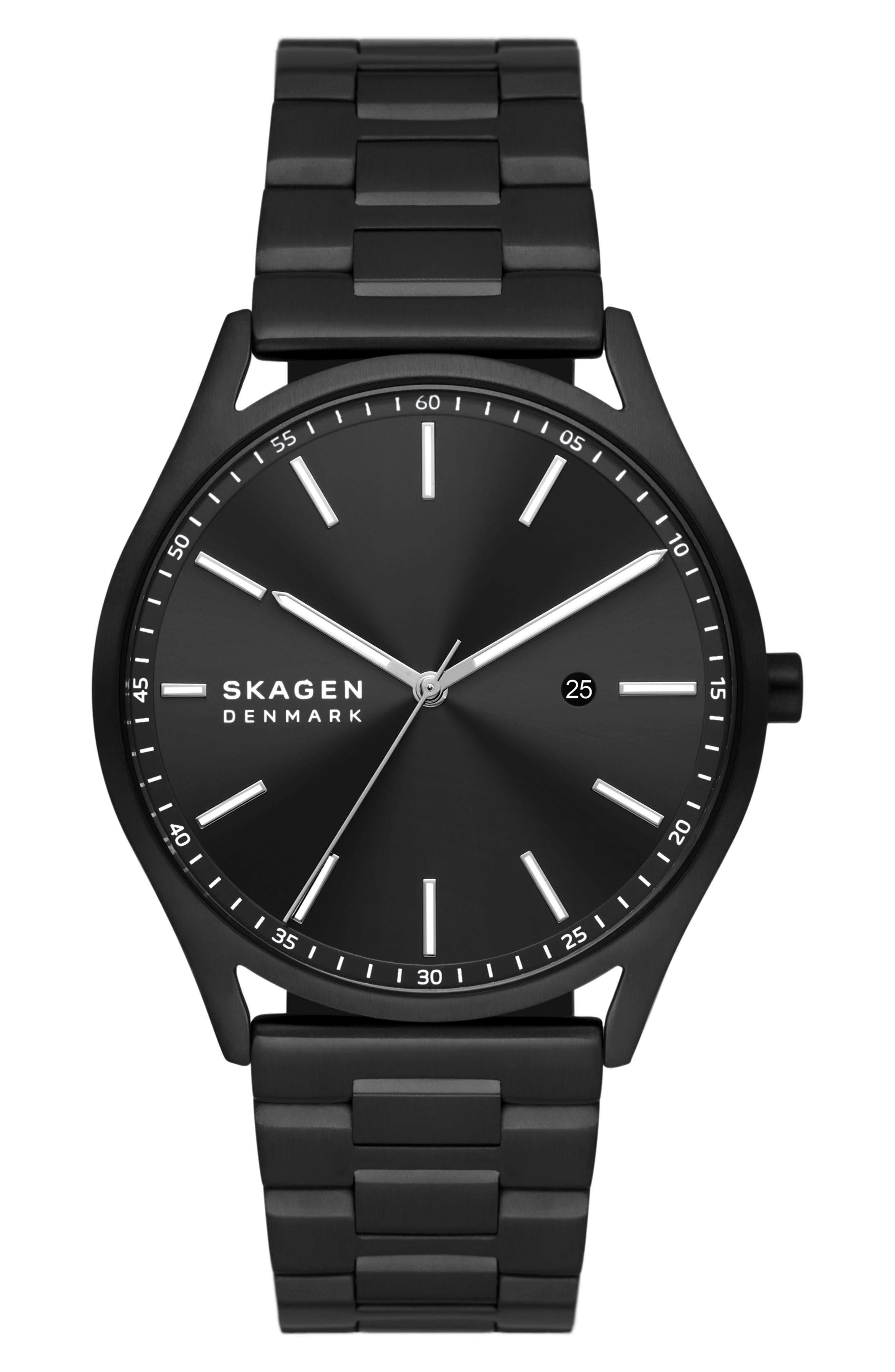 Skagen men's holst stainless best sale steel casual quartz watch