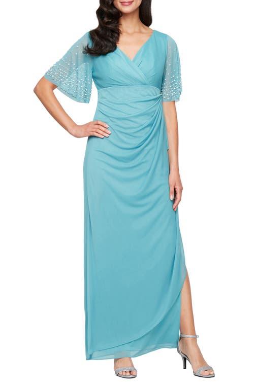 green emerald velvet dress Silver Crystal Embellished Empire-Waist Dress in Beige  Maxim Creation
