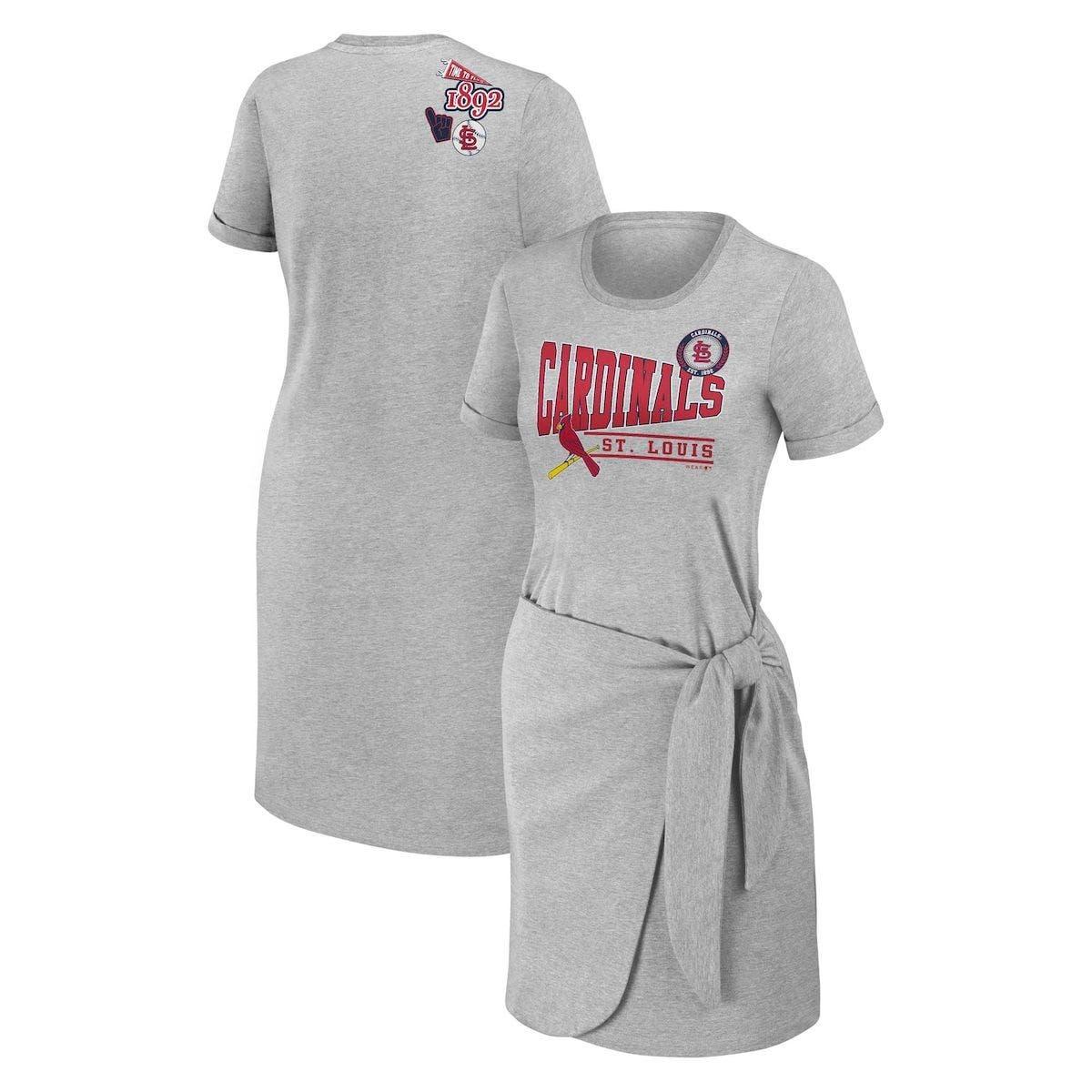 WEAR by Erin Andrews Women's Red St. Louis Cardinals Waffle Henley Long  Sleeve T-shirt