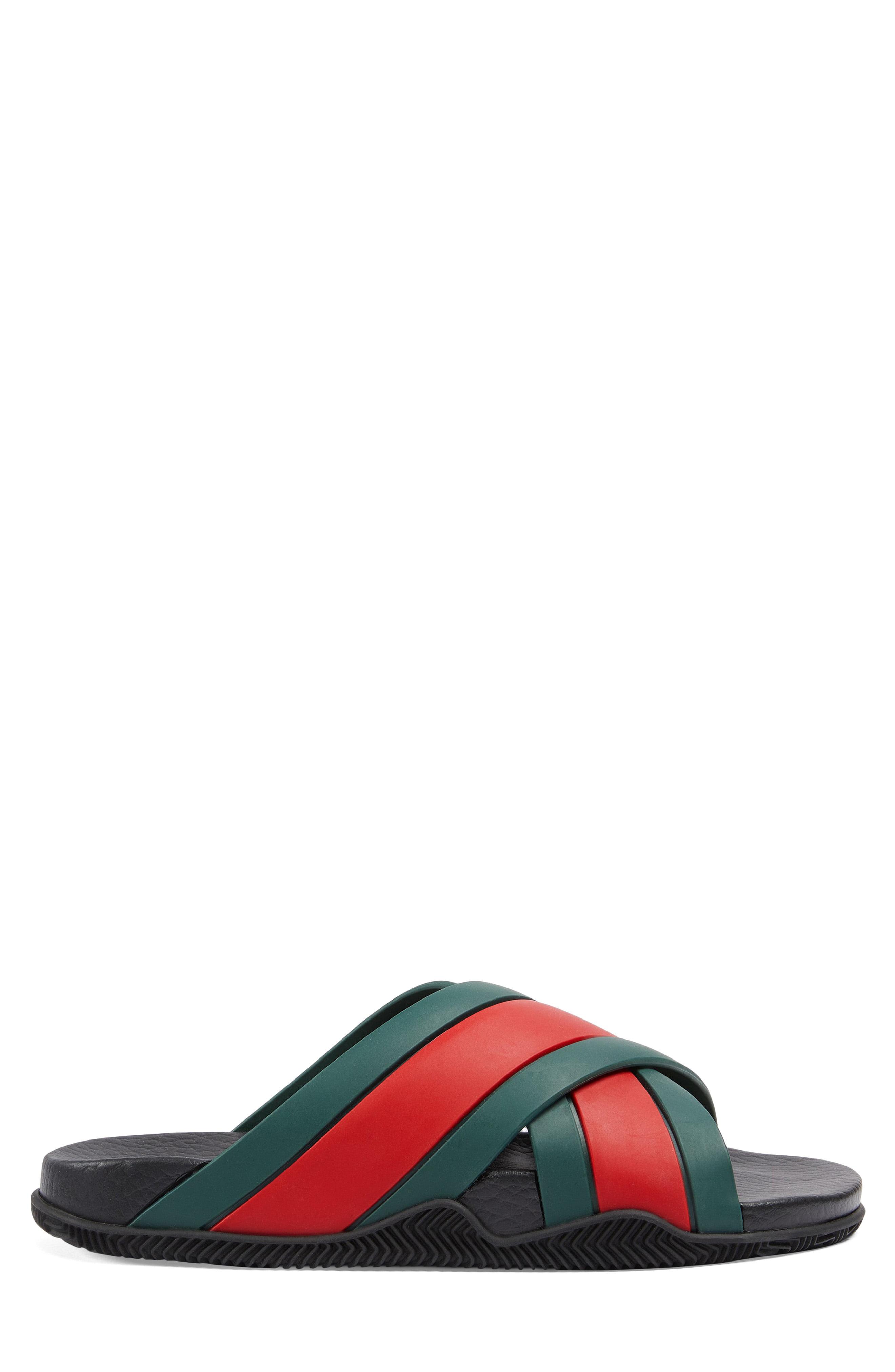 gucci stripe rubber slide sandal