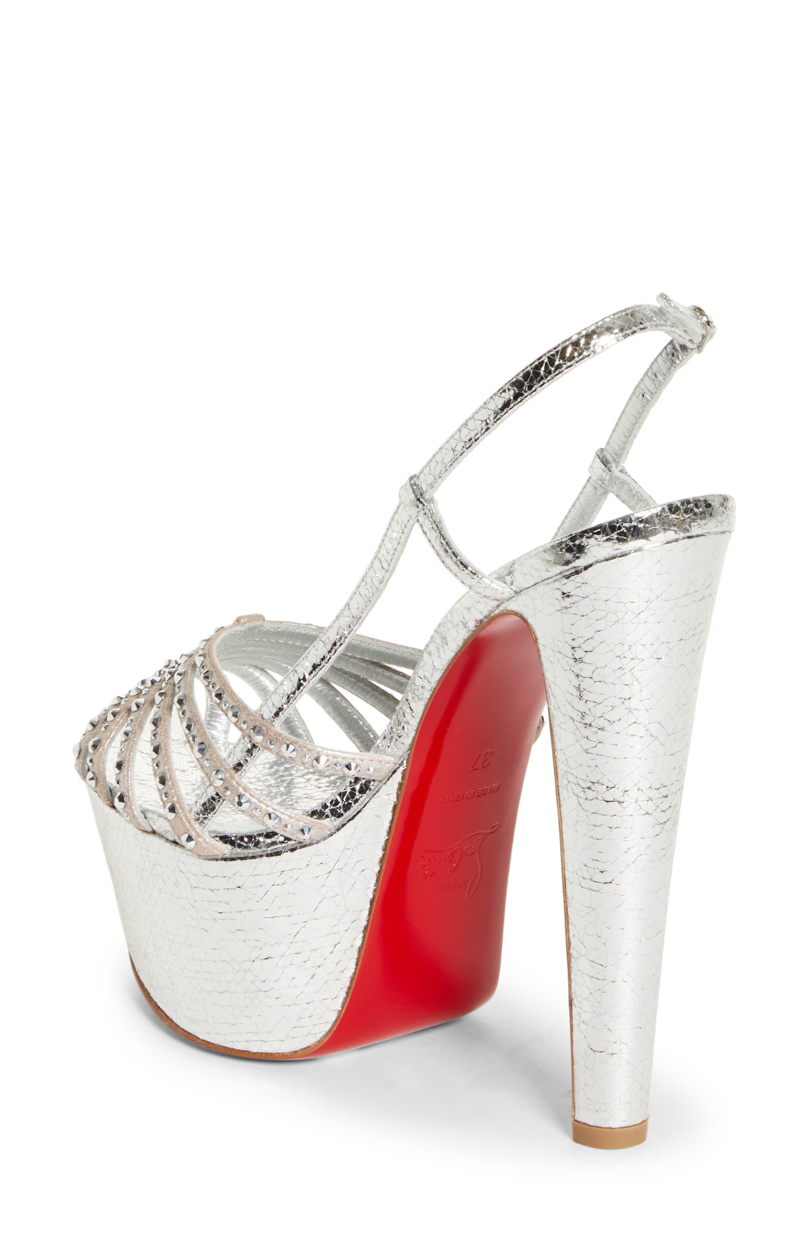 Christian Louboutin Vegastrassima Alta Platform Sandal in White | Lyst