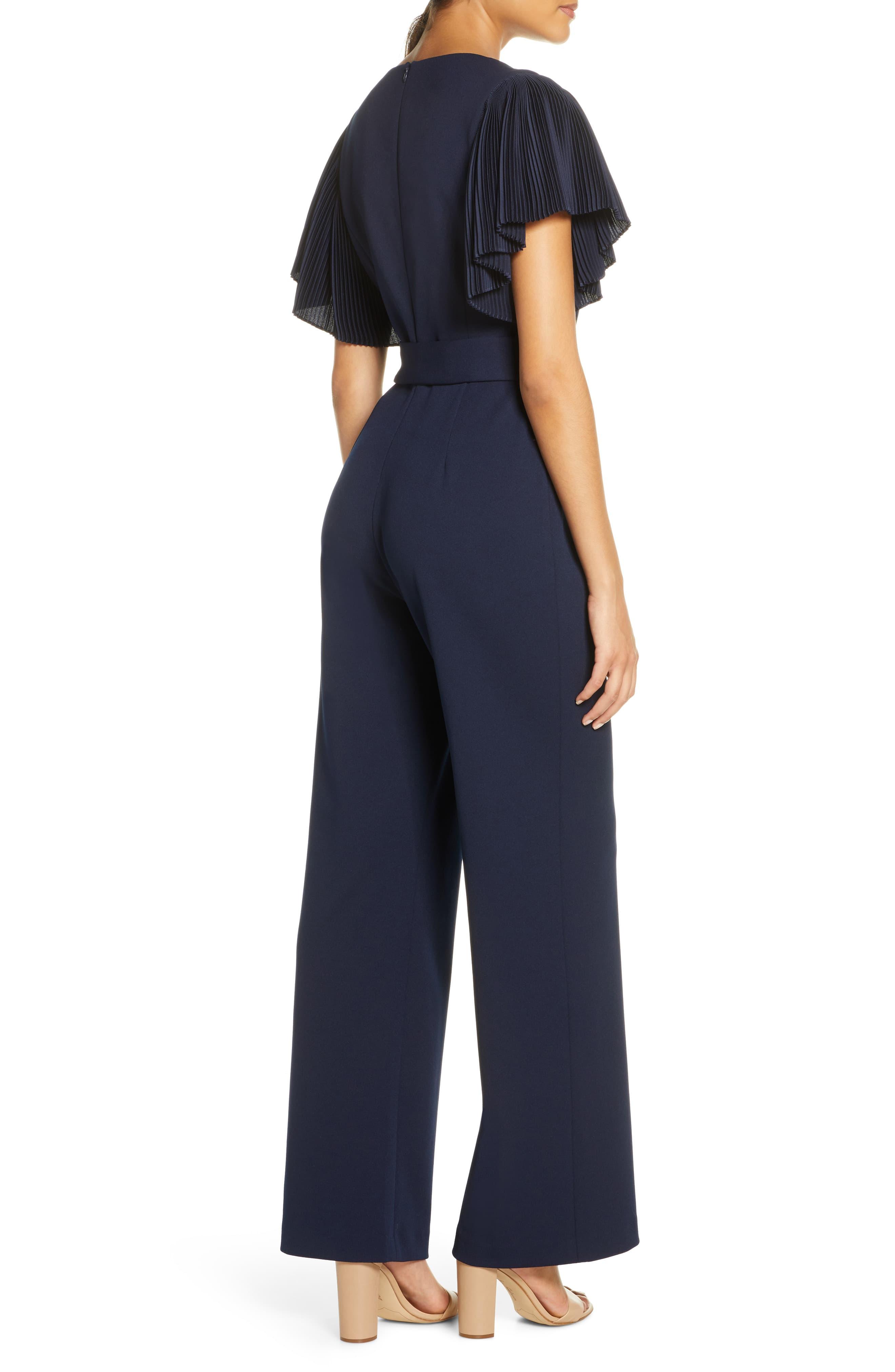 eliza j pleated sleeve jumpsuit