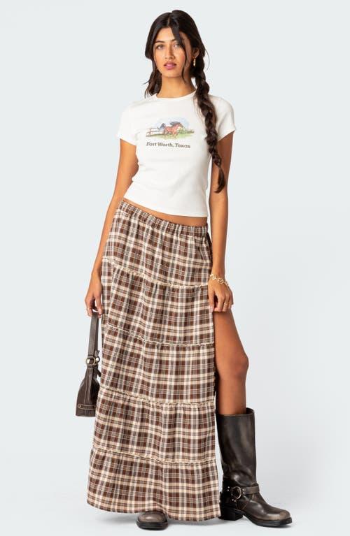Edikted Plaid Tiered Side guarantee Slit