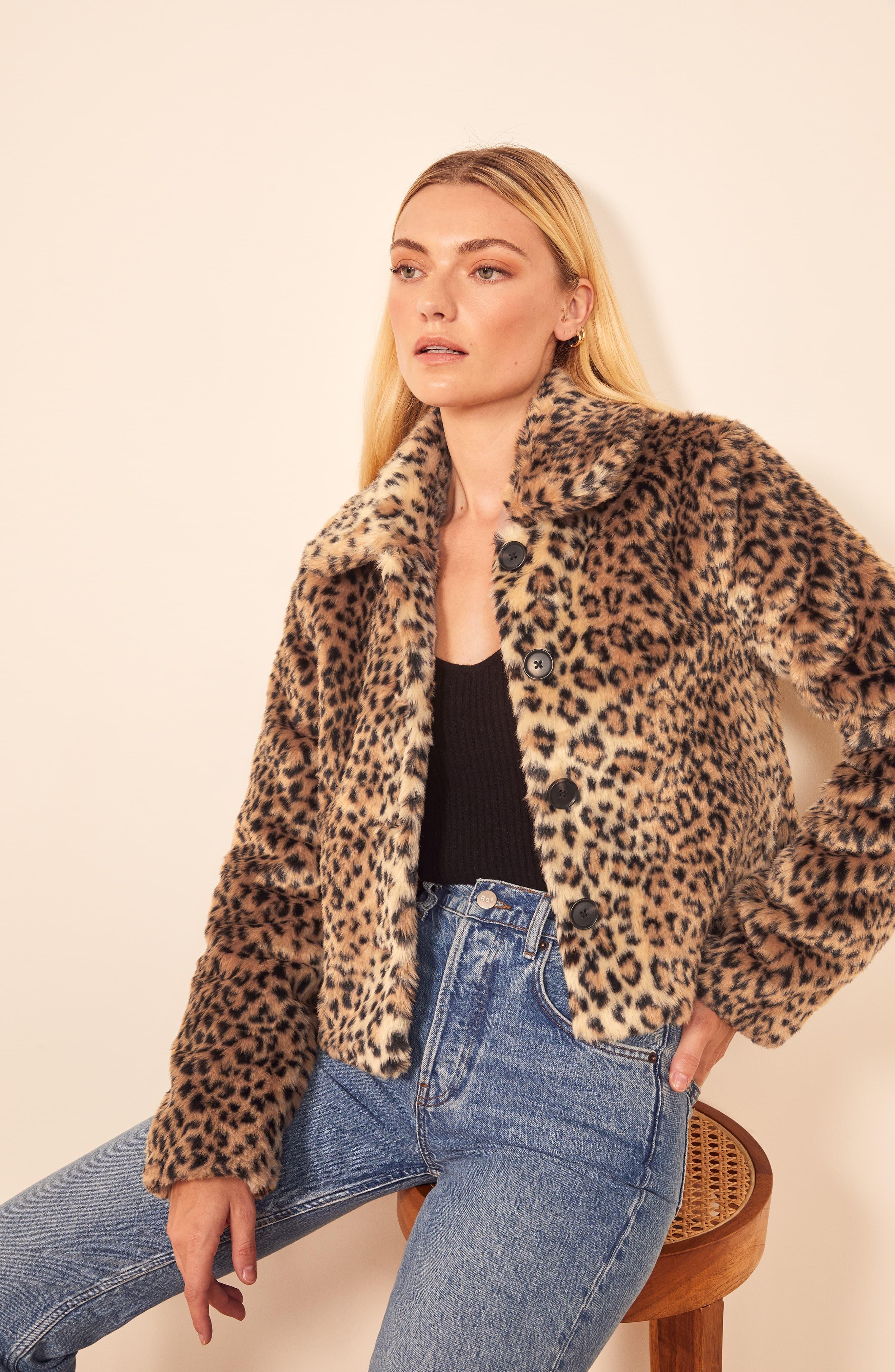 Reformation faux high quality fur coat