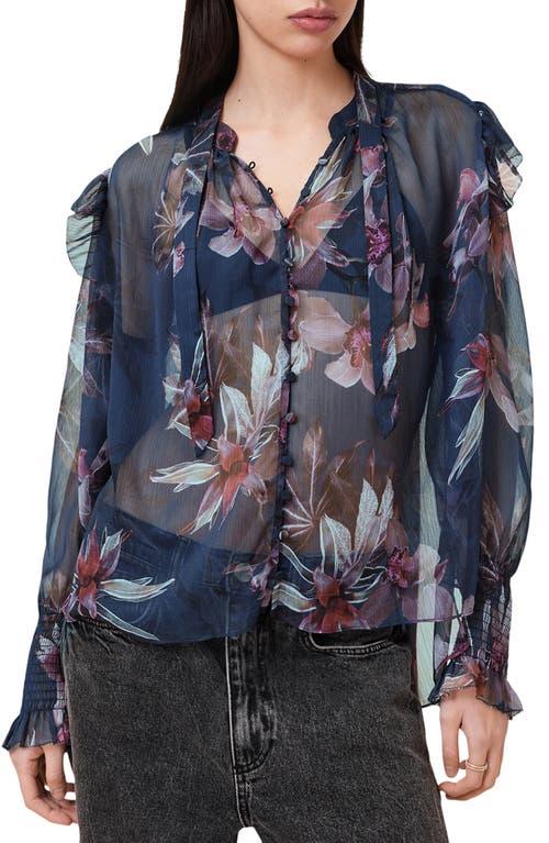 AllSaints Lara Shirt in Blue | Lyst