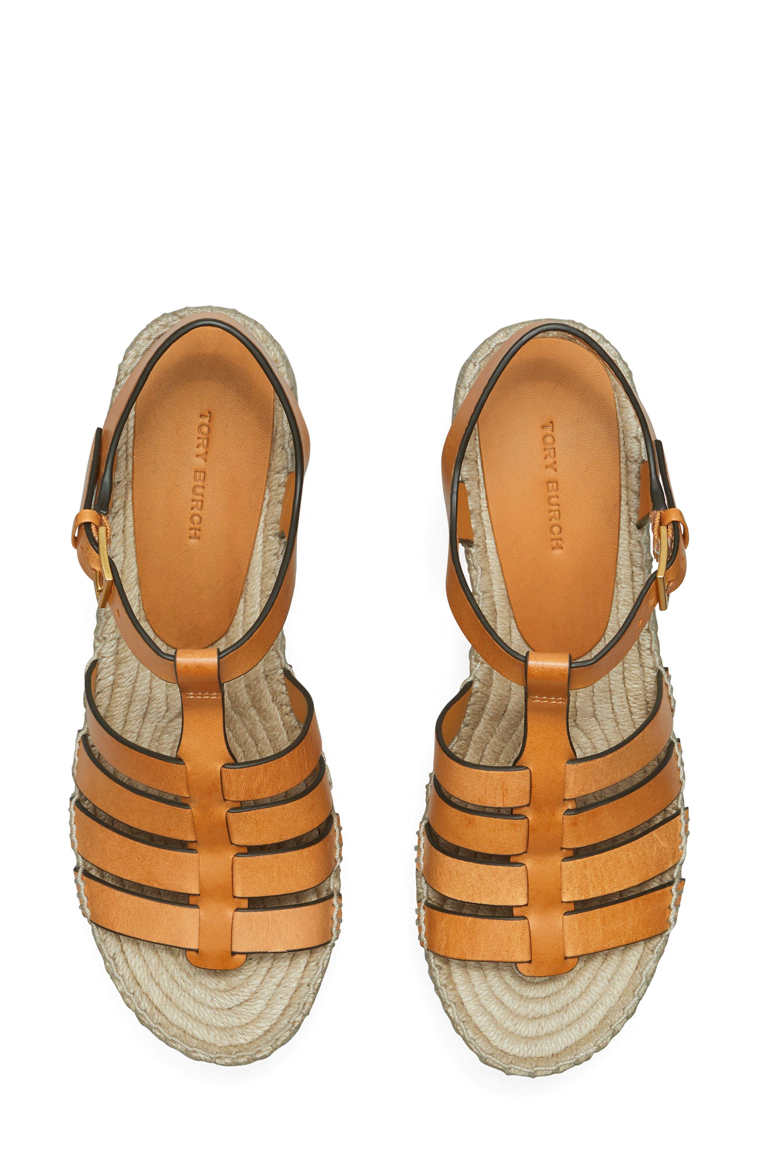 Tory Burch Fisherman Espadrille Platform Wedge Sandal in Brown | Lyst
